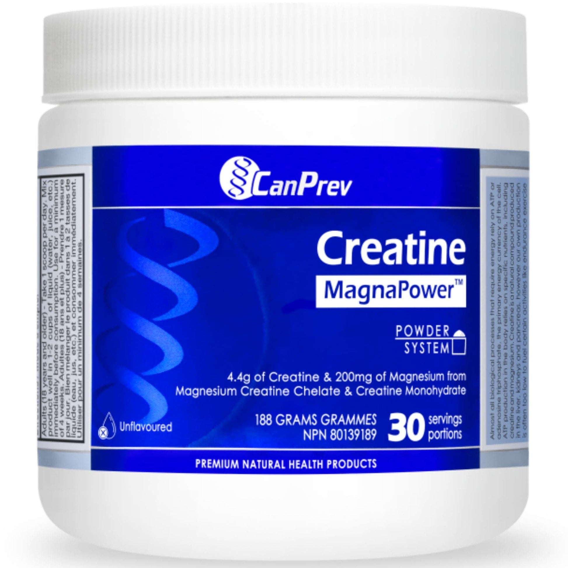 Unflavoured, 188g | CanPrev Creatine MagnaPower Powder