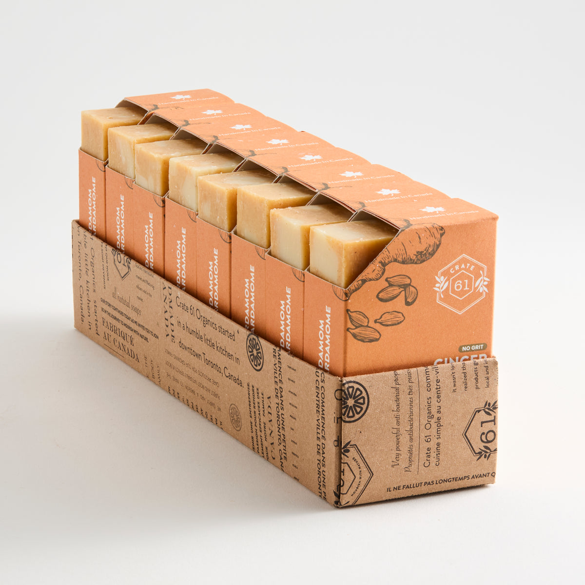 Crate 61 Ginger Cardamom Bar Soap, Case of 8 x 110g