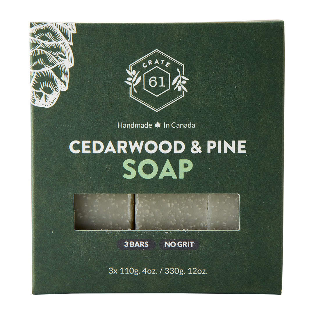 Crate 61 Cedarwood and Pine Bar Soap, 3-Pack