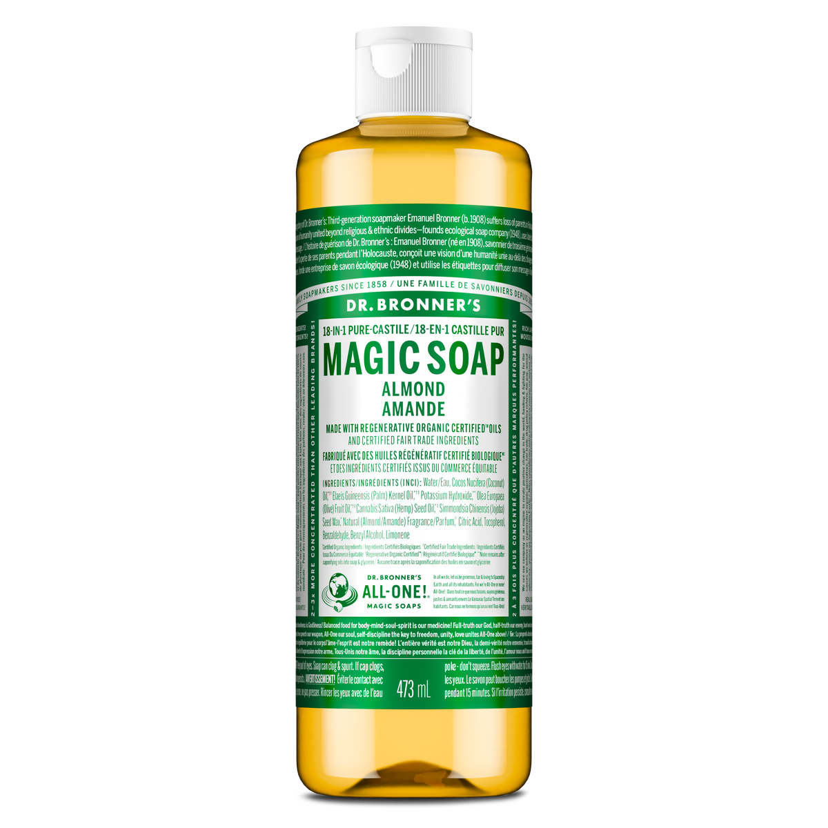 Dr. Bronner's Pure-Castile Liquid Soap 473ml Almond