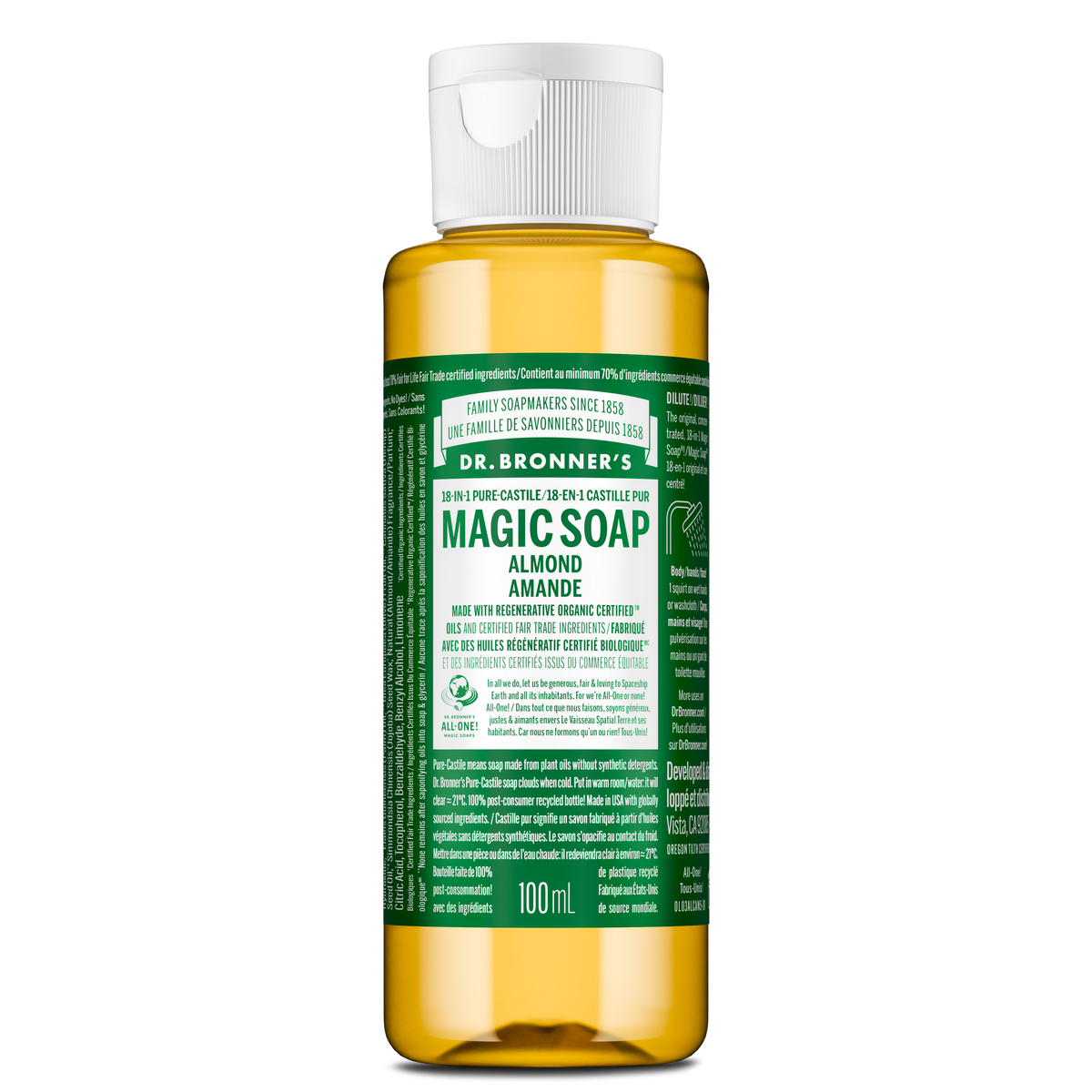 Dr. Bronner's Pure-Castile Liquid Soap 100ml Almond