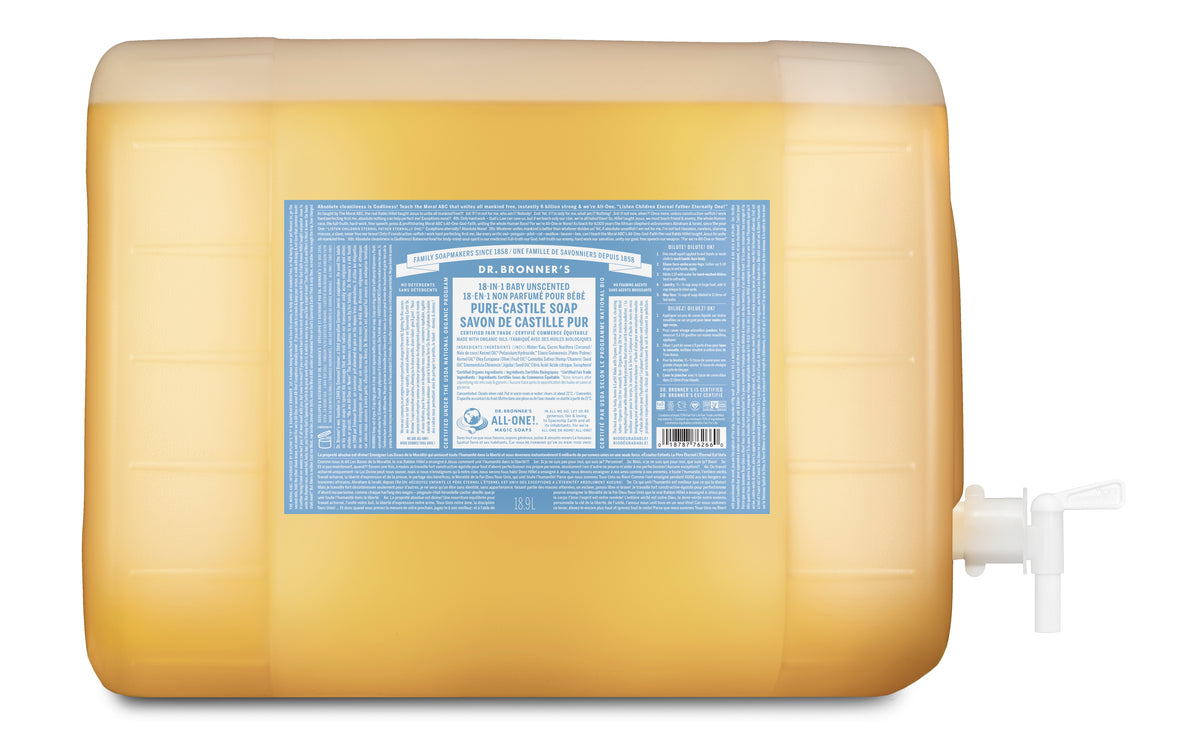 Dr. Bronner's Pure-Castile Liquid Soap 18.9L Baby Unscented
