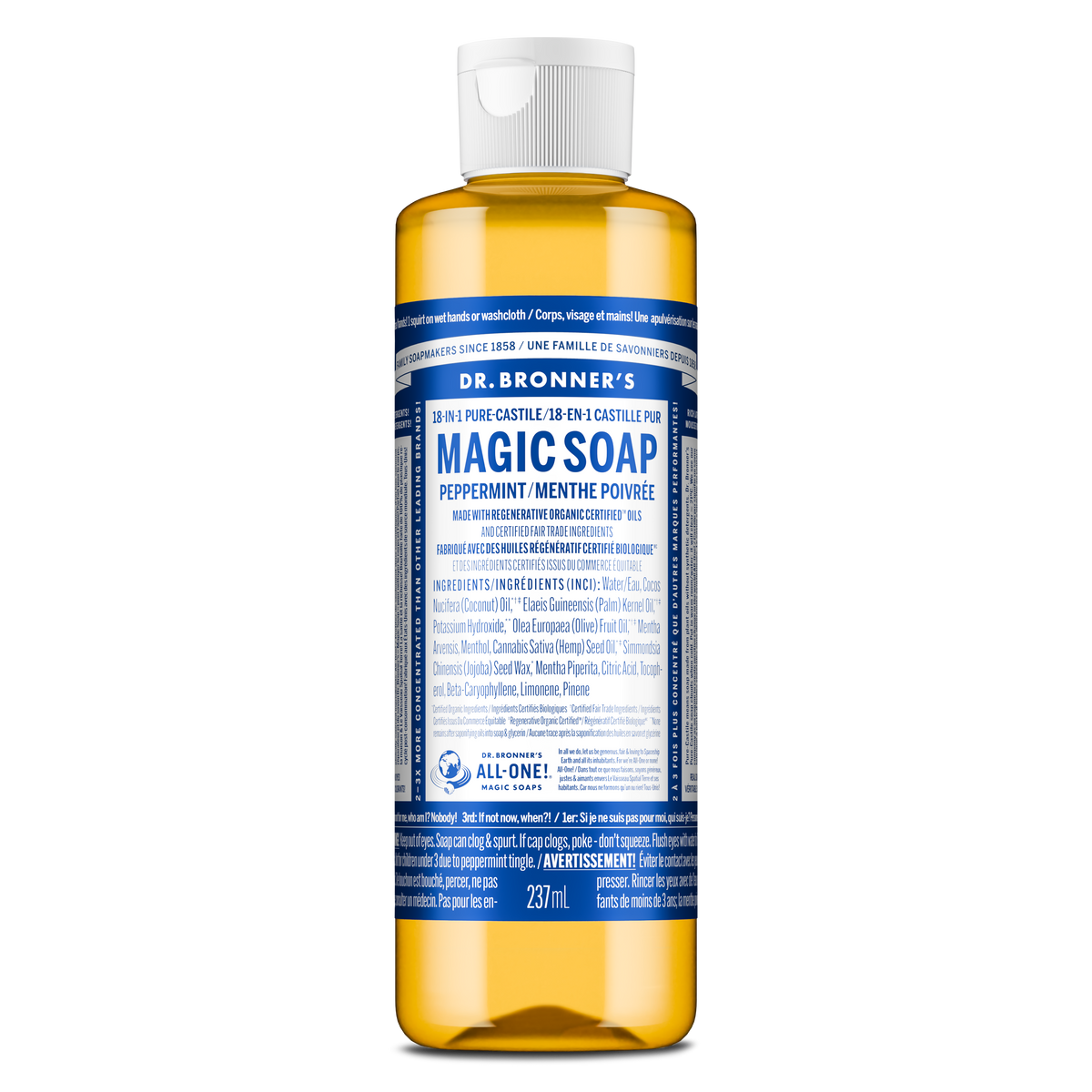 Dr. Bronner's Pure-Castile Liquid Soap 237ml Peppermint