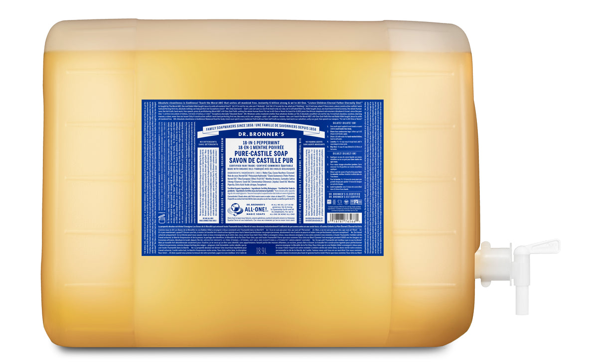 Dr. Bronner's Pure-Castile Liquid Soap 18.9L Peppermint