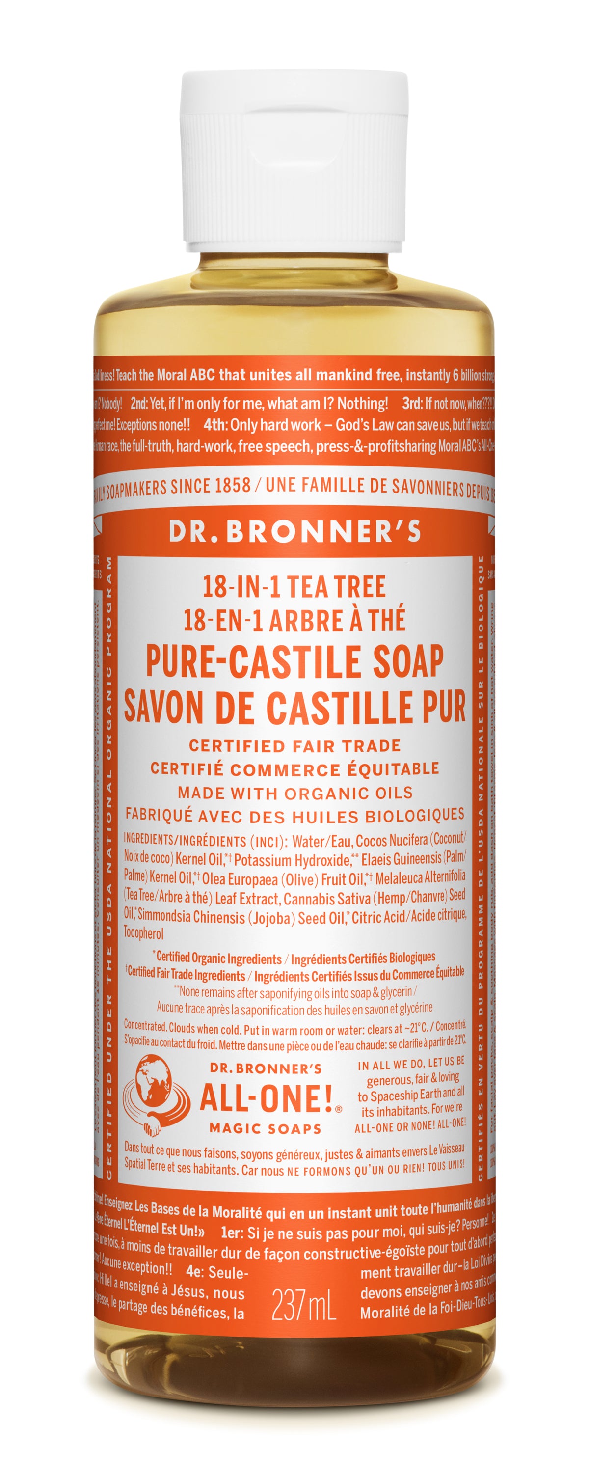 Dr. Bronner's Pure-Castile Liquid Soap 237ml Tea Tree