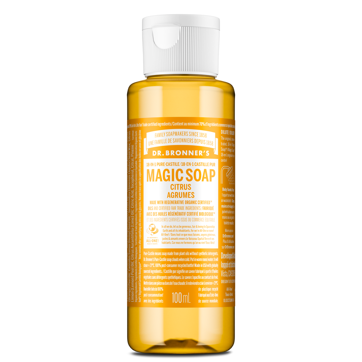 Dr. Bronner's Pure-Castile Liquid Soap 100ml Citrus
