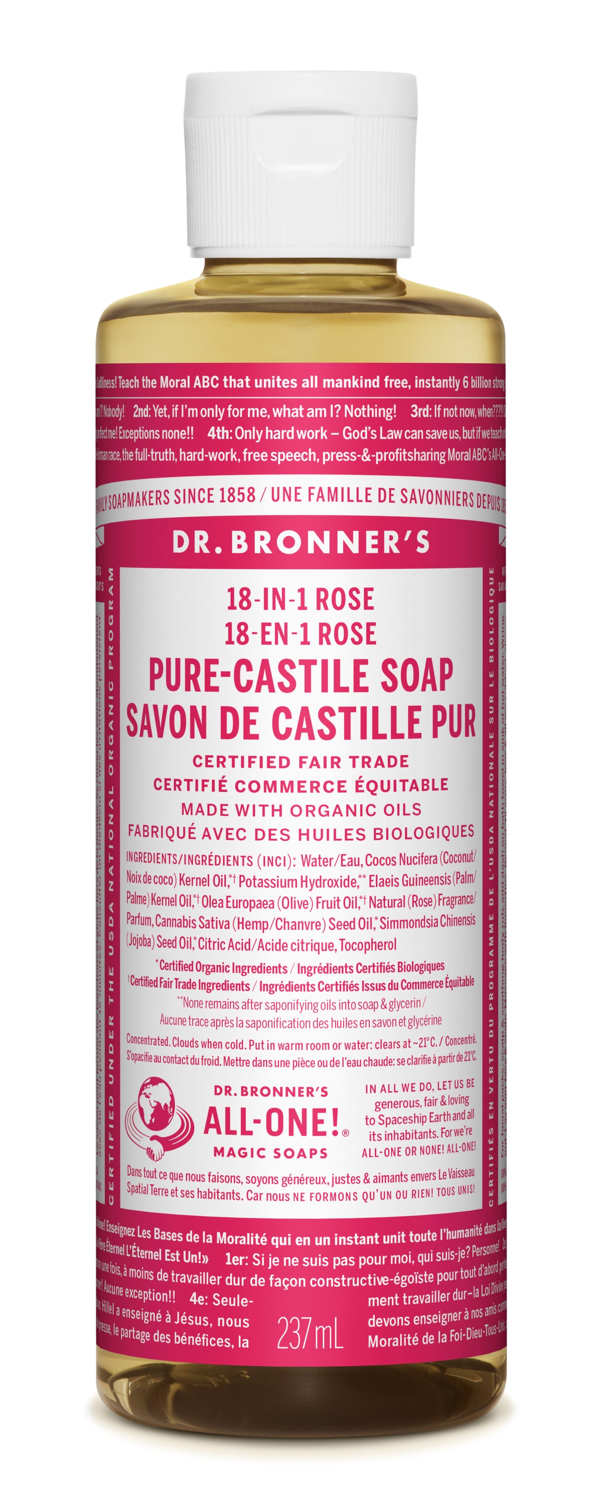 Dr. Bronner's Pure-Castile Liquid Soap 237ml Rose