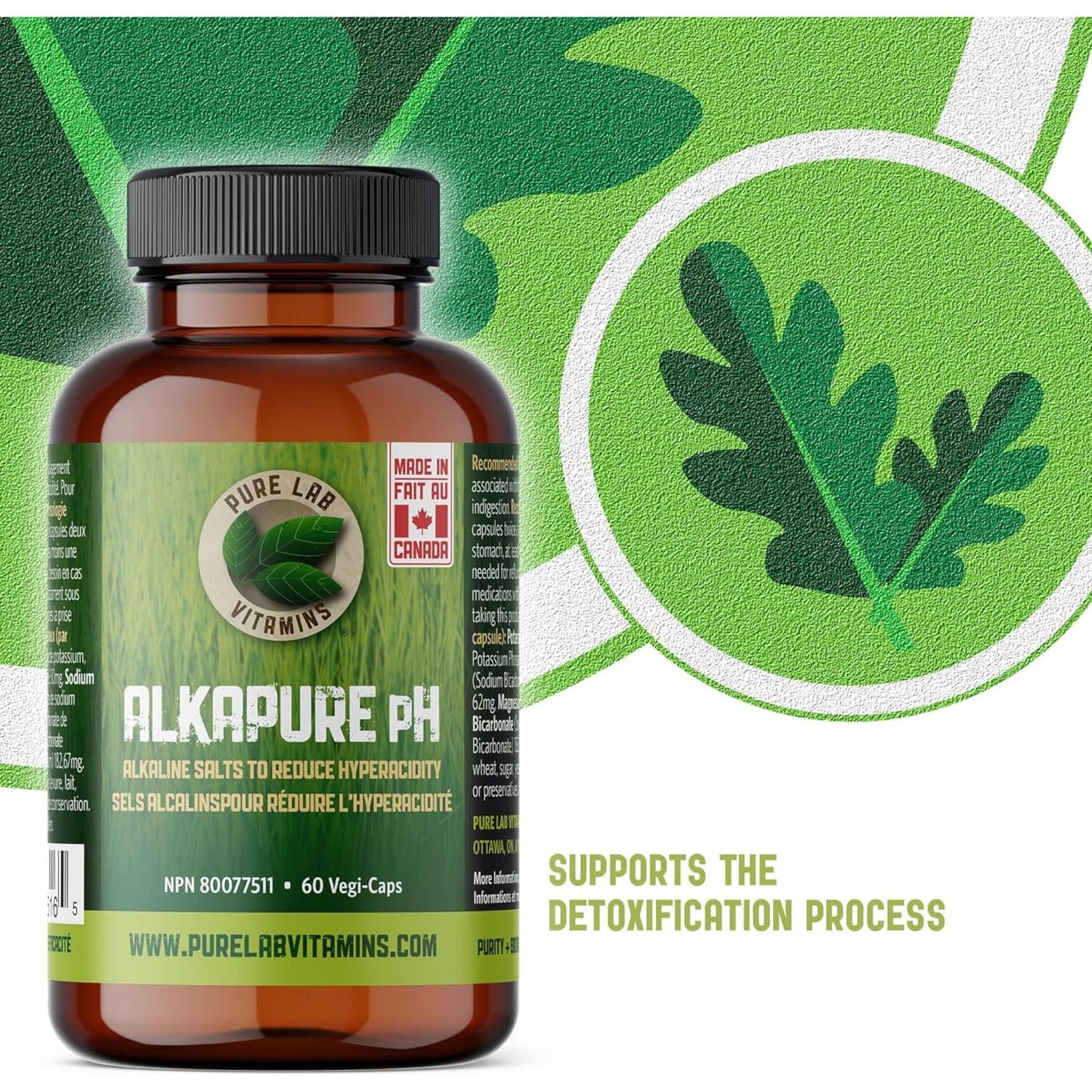60 Vegetable Capsules | Pure Lab Vitamins Alkapure PH 