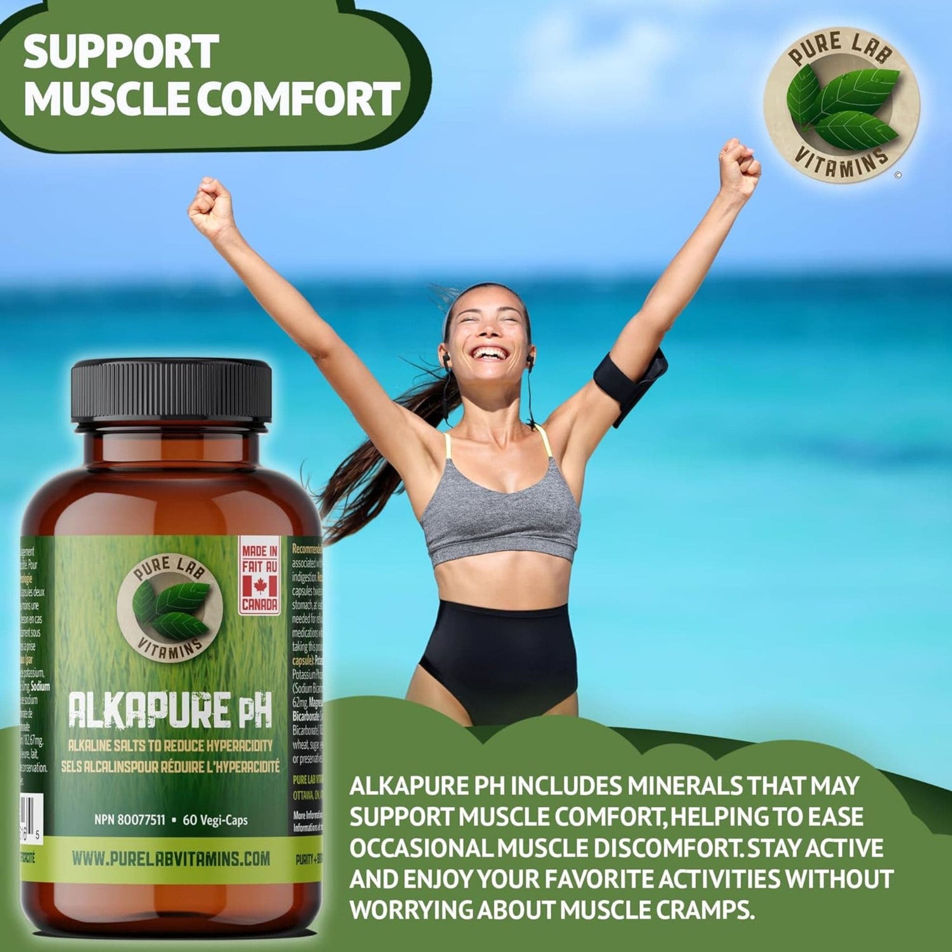 60 Vegetable Capsules | Pure Lab Vitamins Alkapure PH 