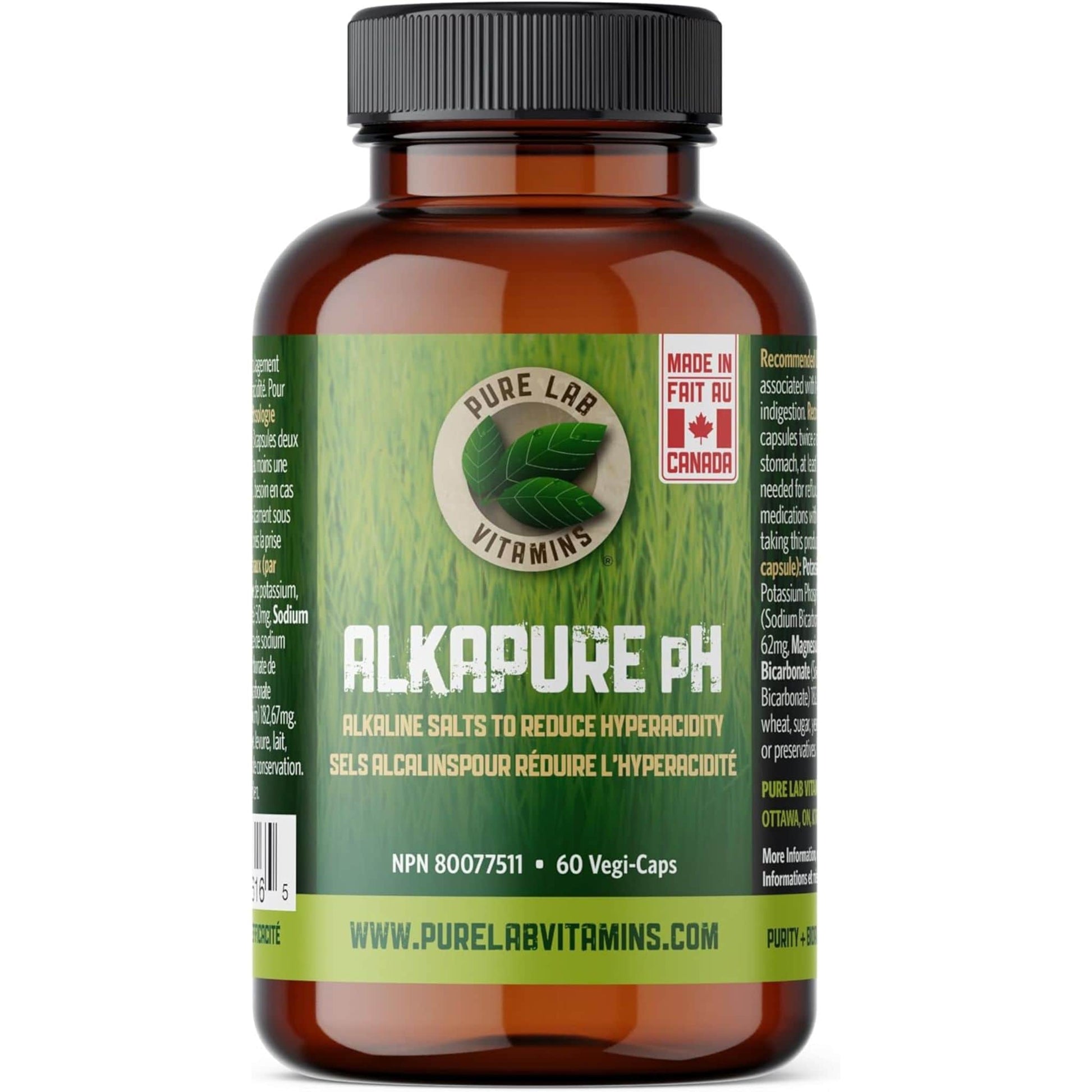 60 Vegetable Capsules | Pure Lab Vitamins Alkapure PH 