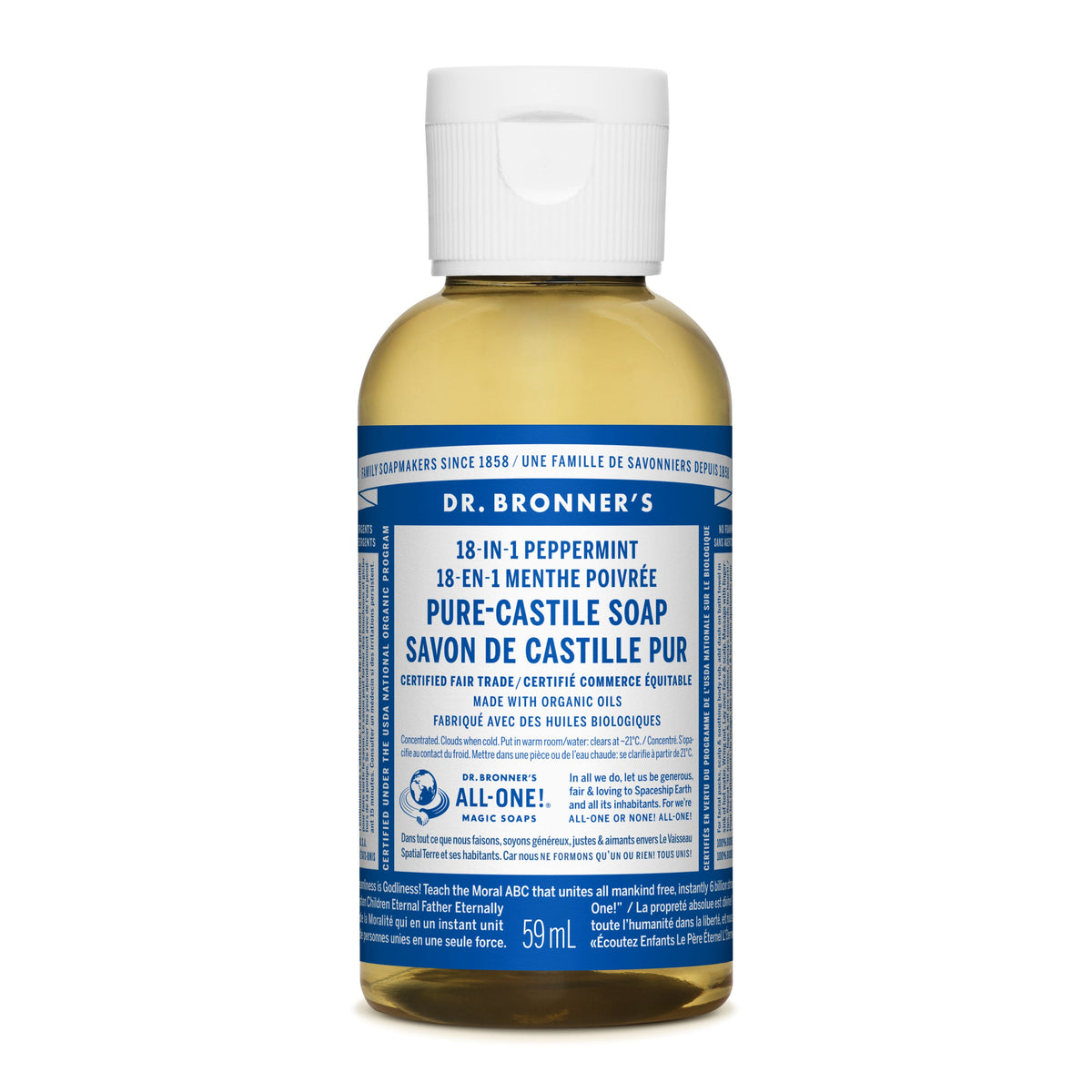 Dr. Bronner's Pure-Castile Liquid Soap 59ml Peppermint