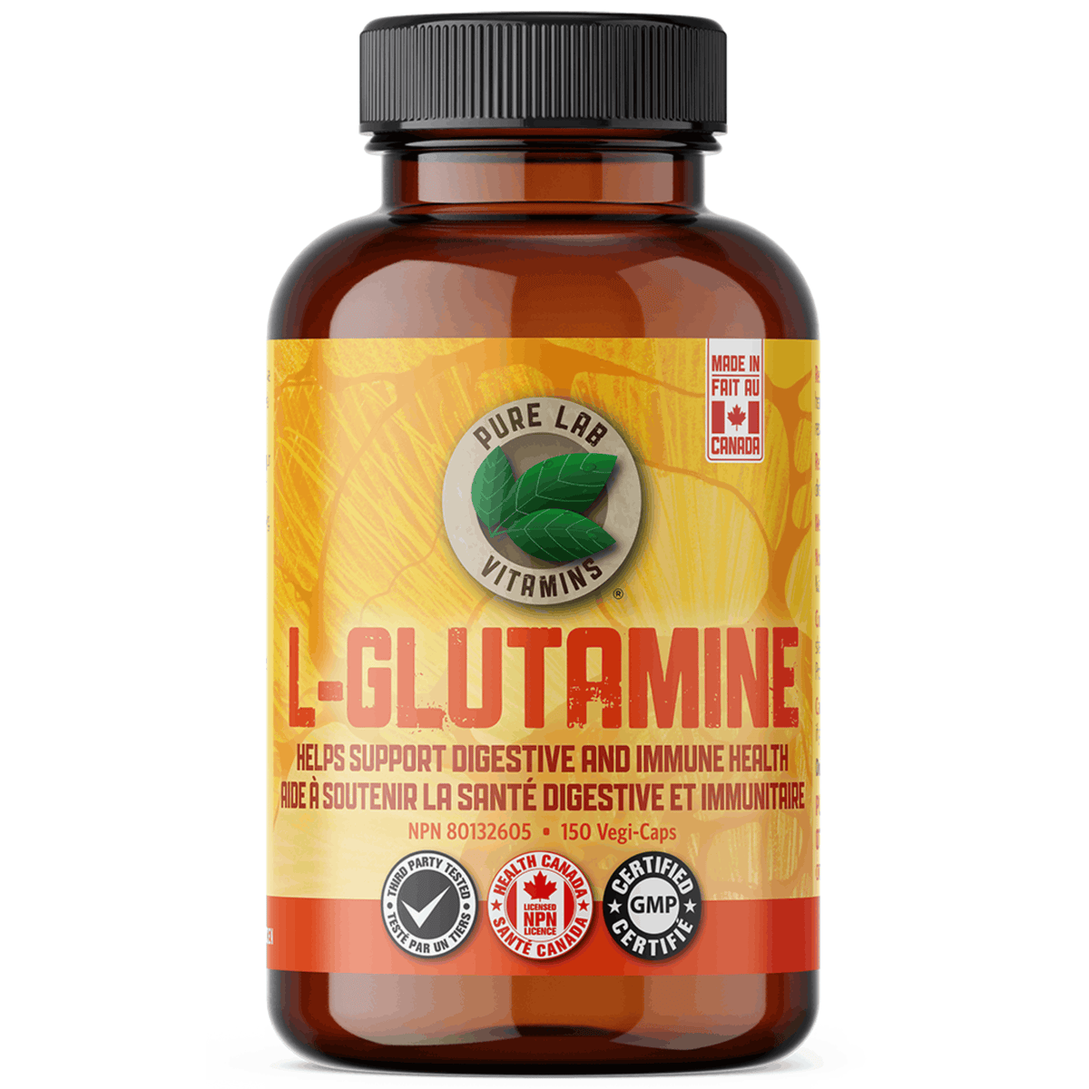 150 Vegetable Capsules | Pure Lab Vitamins L-Glutamine