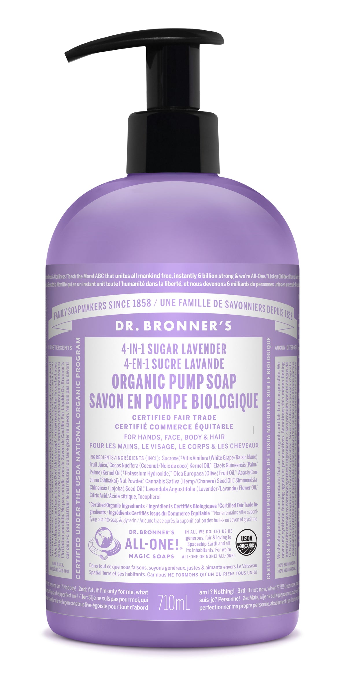 Dr. Bronner's Organic Sugar Soap Lavender 710ml