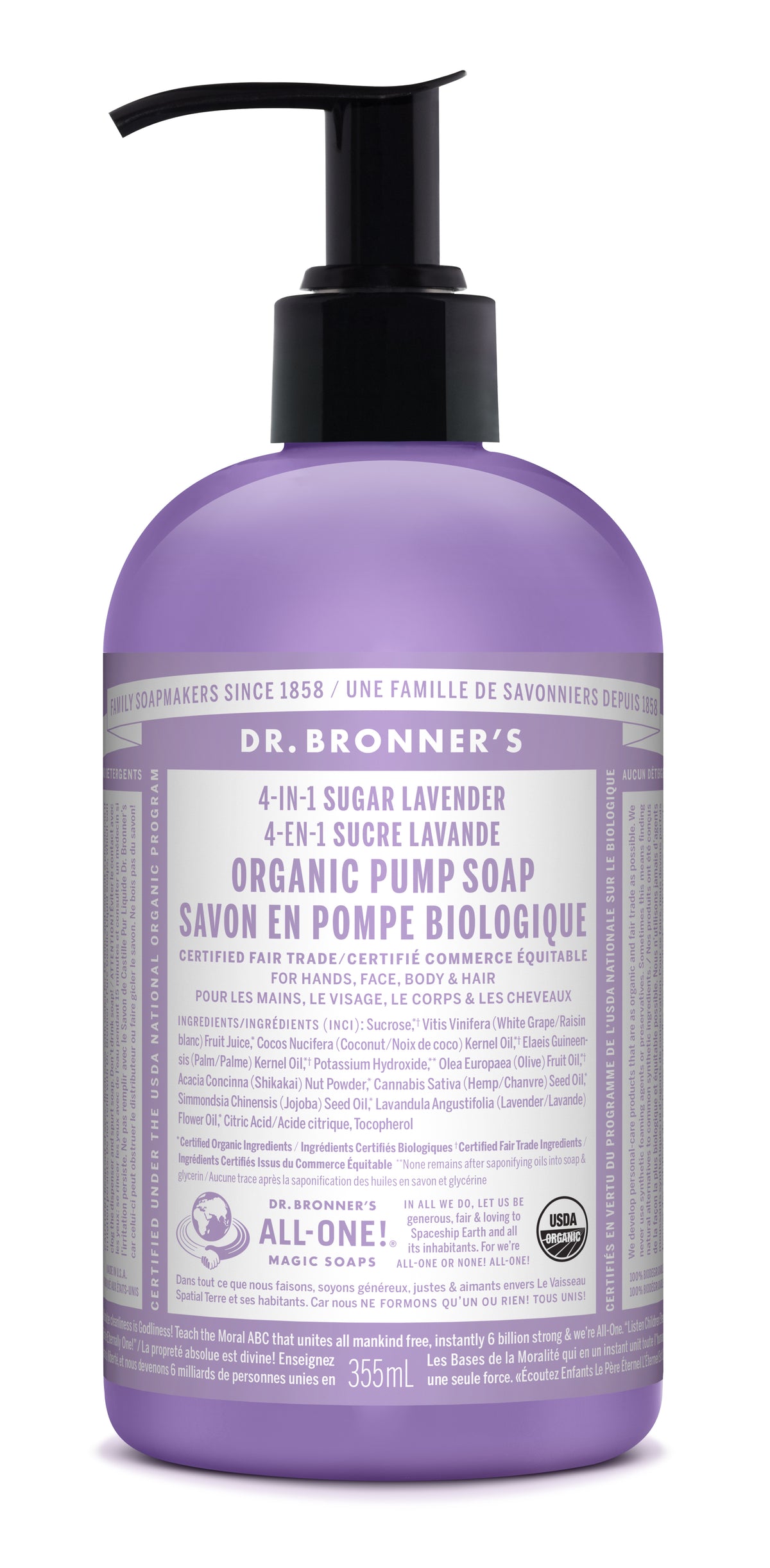Dr. Bronner's Organic Sugar Soap Lavender 355ml