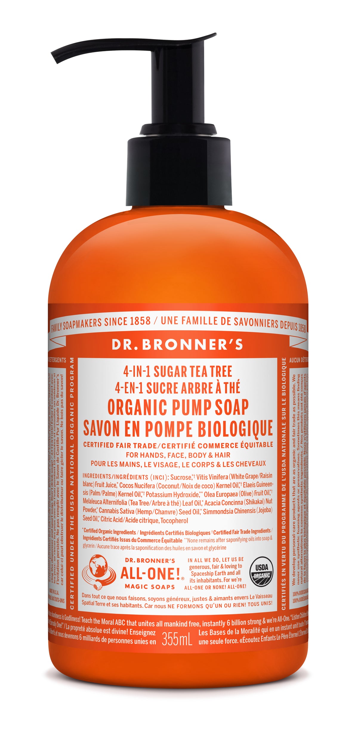 Dr. Bronner's Organic Sugar Soap Tea Tree 355ml