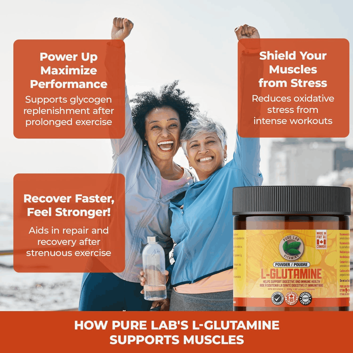 300g Natural Flavour | Pure Lab Vitamins L-Glutamine Powder