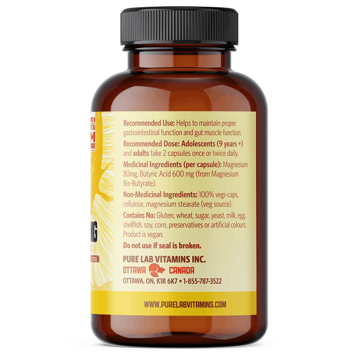120 Vegetable Capsules | Pure Lab Vitamins Magnesium utyrate 680mg