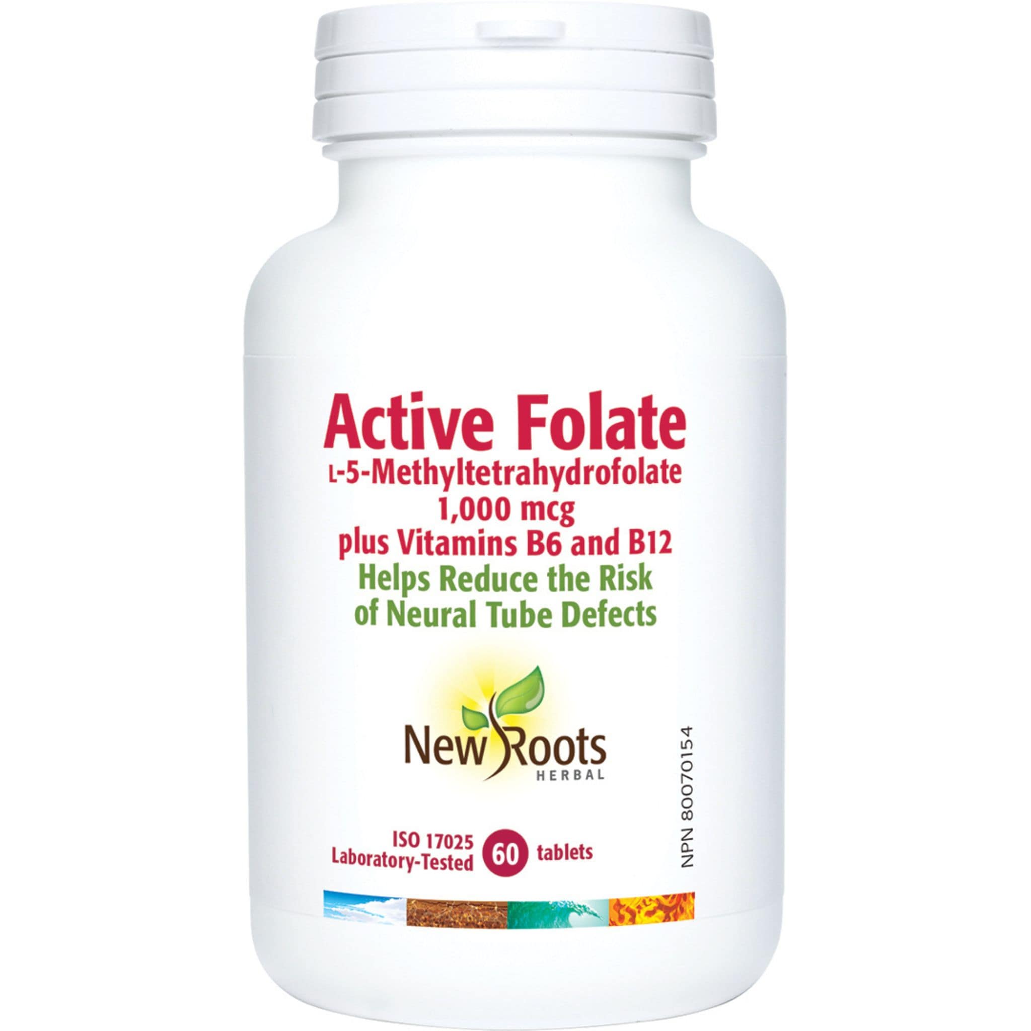 Active Folate Ireland New Roots Active Folate 1000mcg with B6 and B12, 60 Tablets