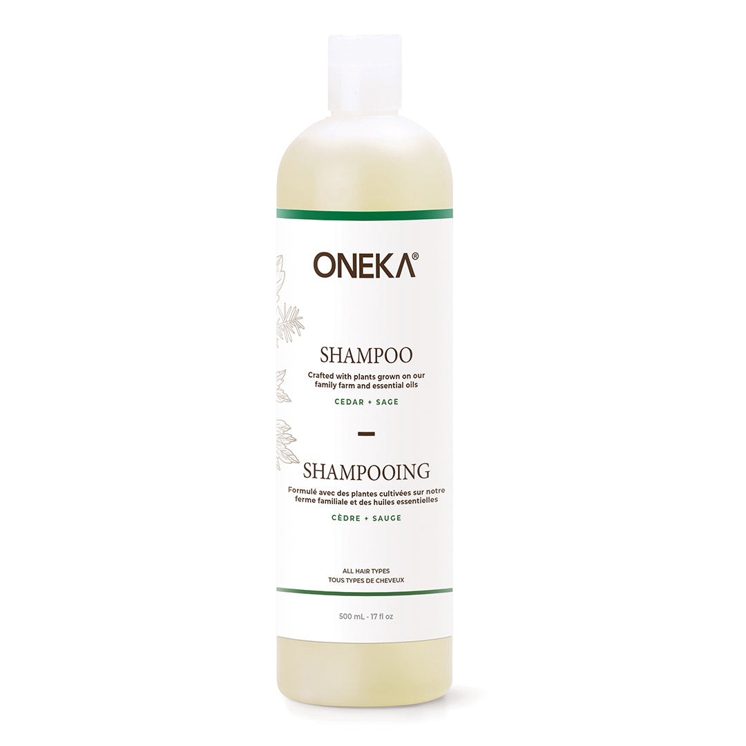 Oneka Cedar & Sage Shampoo with Farm-Grown Botanicals and Tea Tree, Colour-Safe, pH Balanced, 500ml