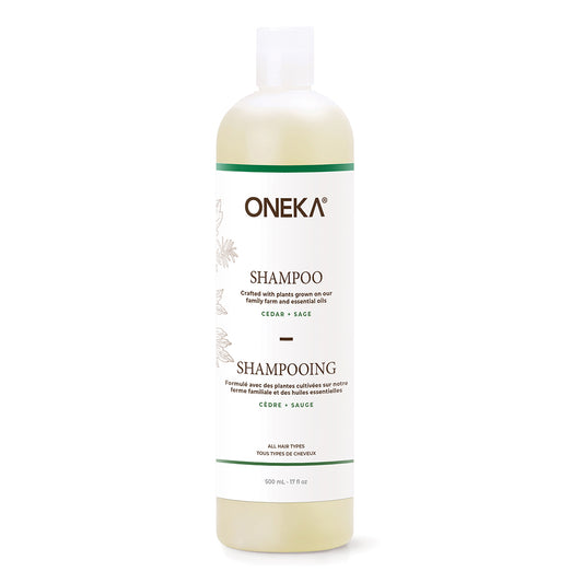Oneka Cedar & Sage Shampoo with Farm-Grown Botanicals and Tea Tree, Colour-Safe, pH Balanced, 500ml