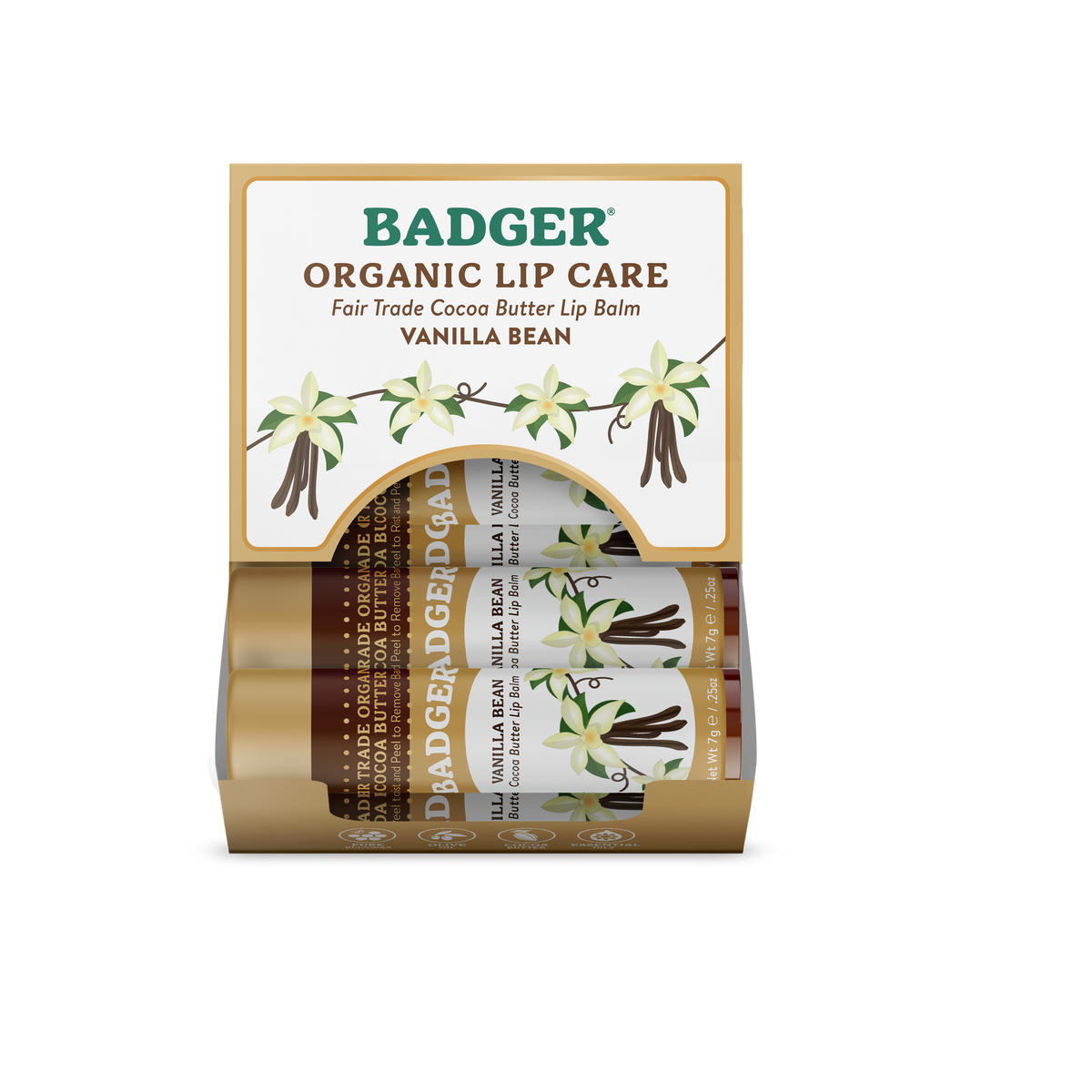 Badger Cocoa Butter Lip Balm - Vanilla Bean