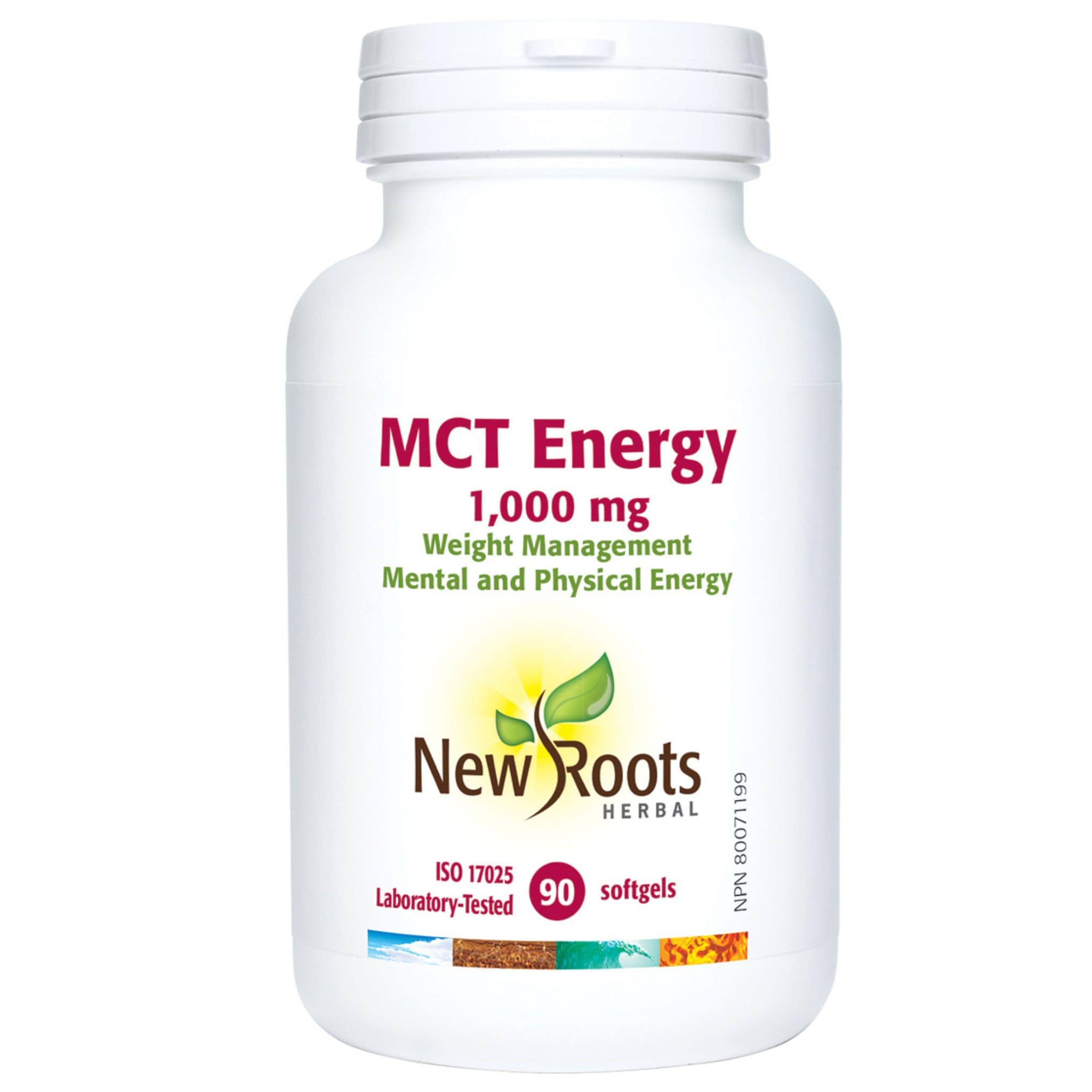 New Roots MCT Energy 1,000mg Softgels, Weight Management, Physical and
