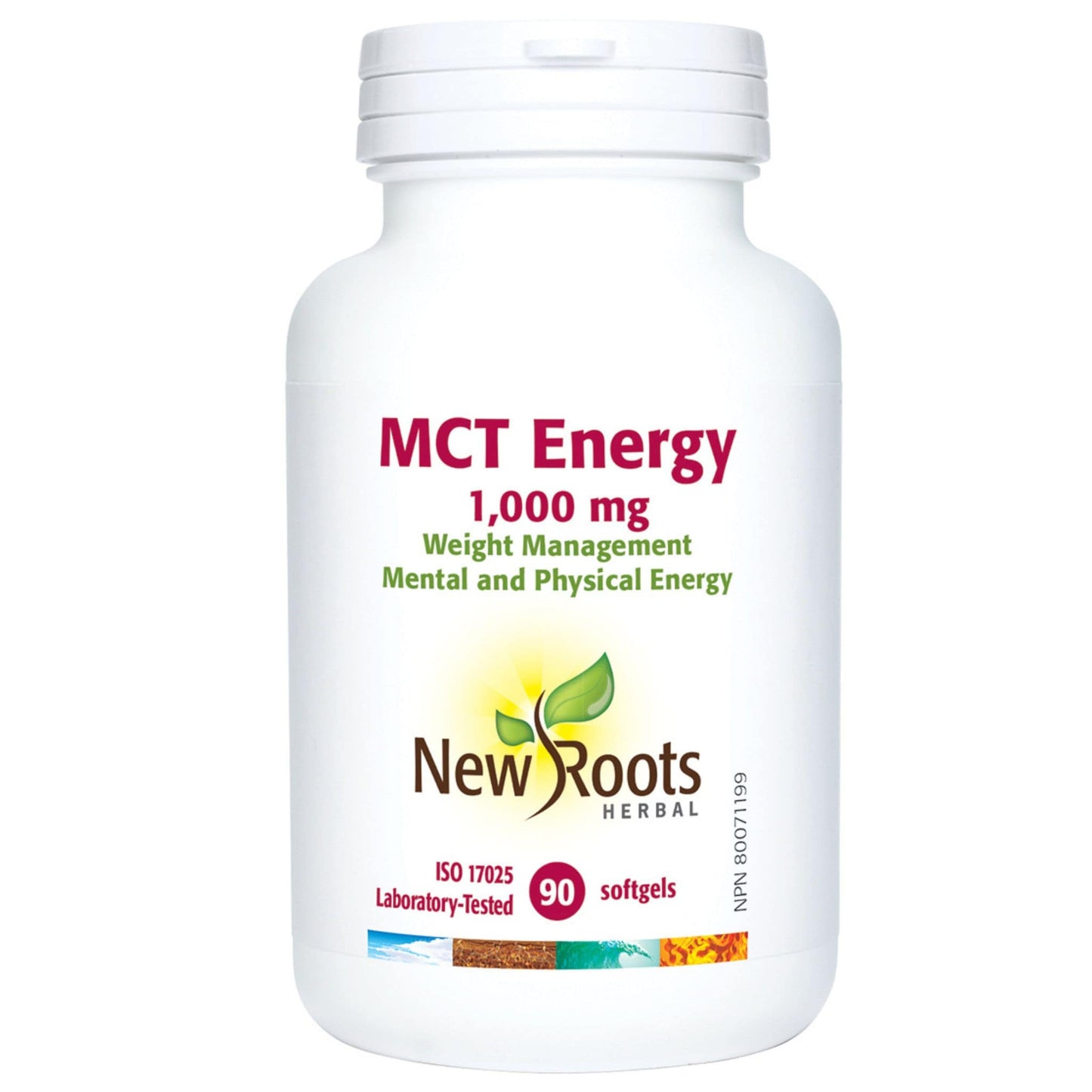 90 Softgels | New Roots Herbal MCT Energy 1000mg Weight Management bottle
