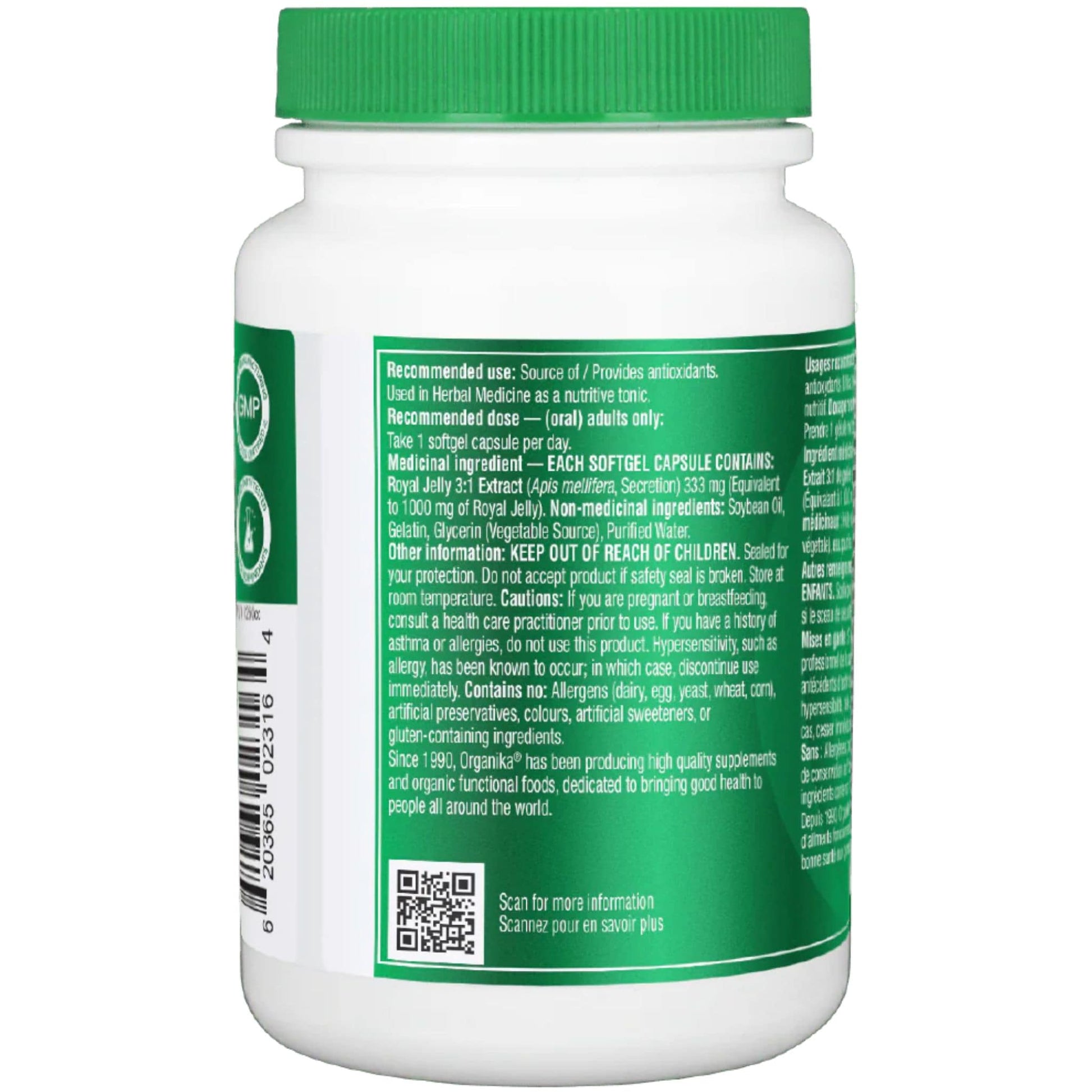 90 Softgel Capsules | Organika Premium Royal Jelly