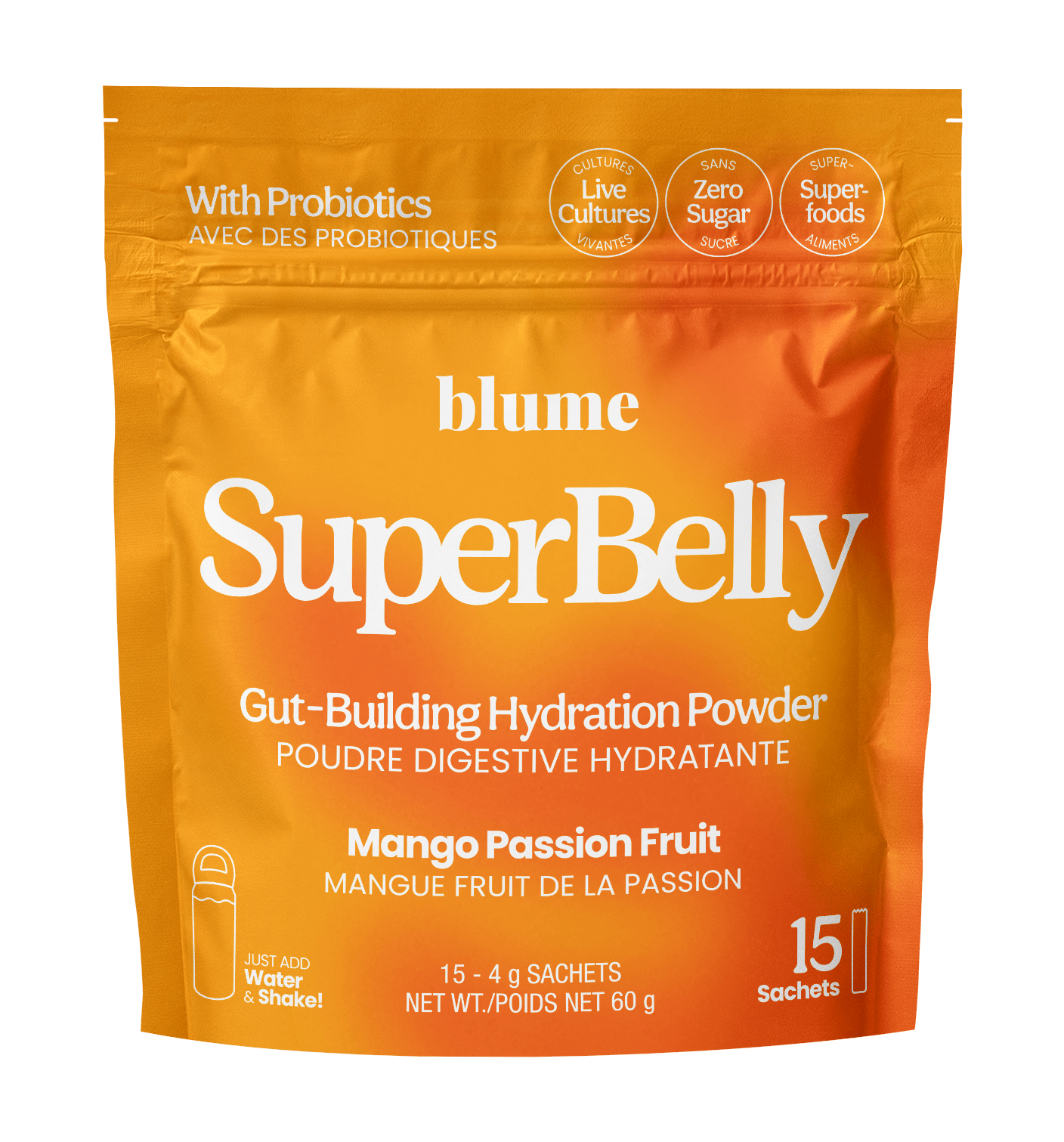 Blume SuperBelly Mango Passion Fruit 60g (15 Packets)