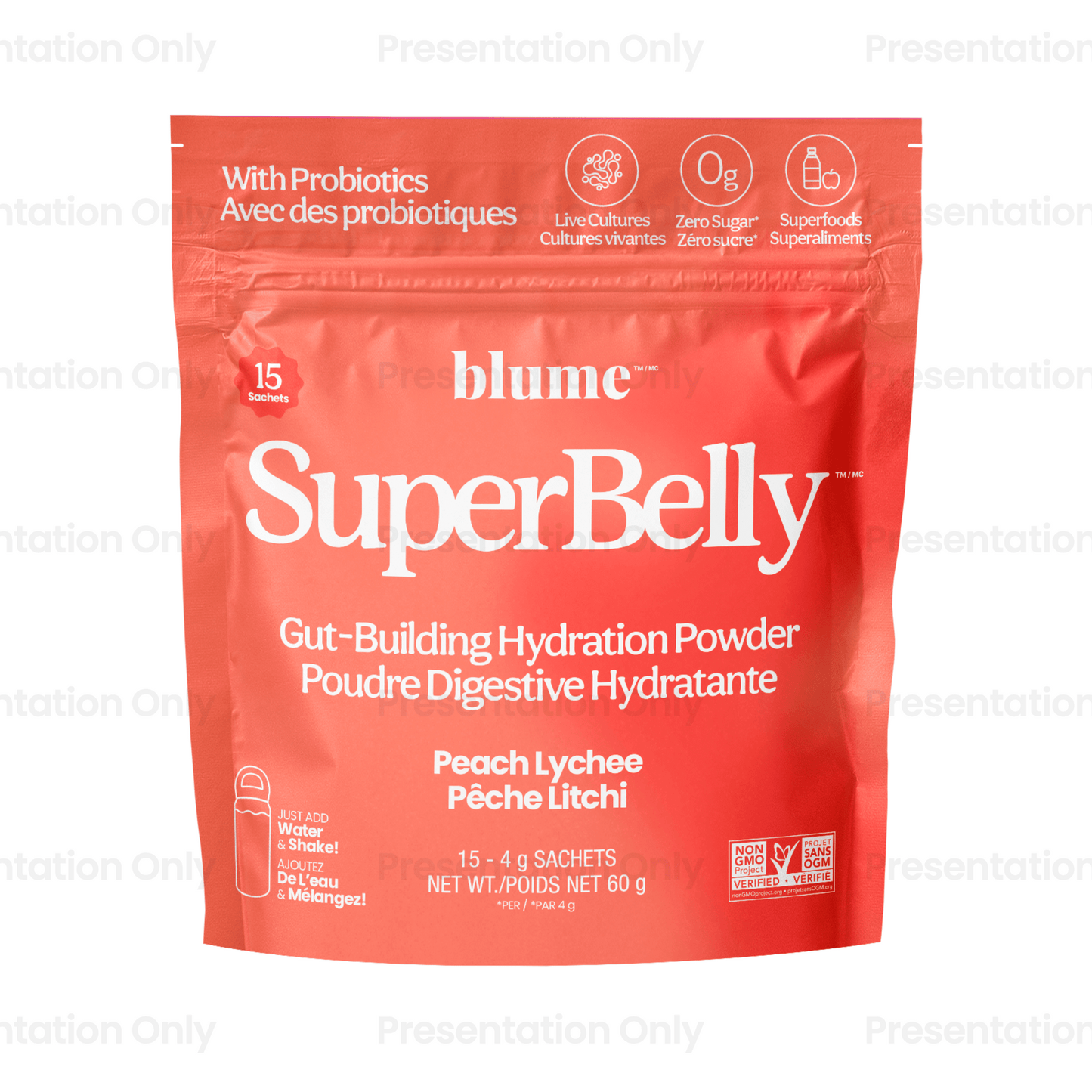Blume SuperBelly Peach Lychee 60g (15 Packets)