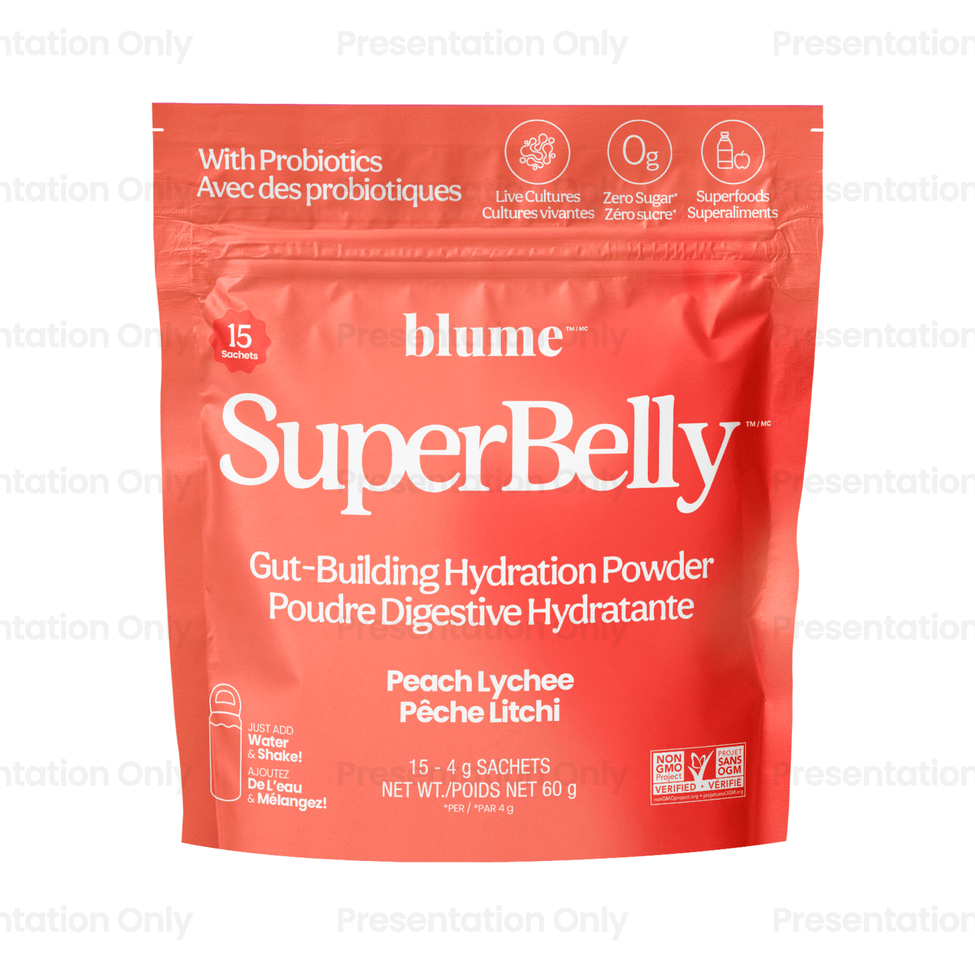 Blume SuperBelly Peach Lychee 60g (15 Packets)