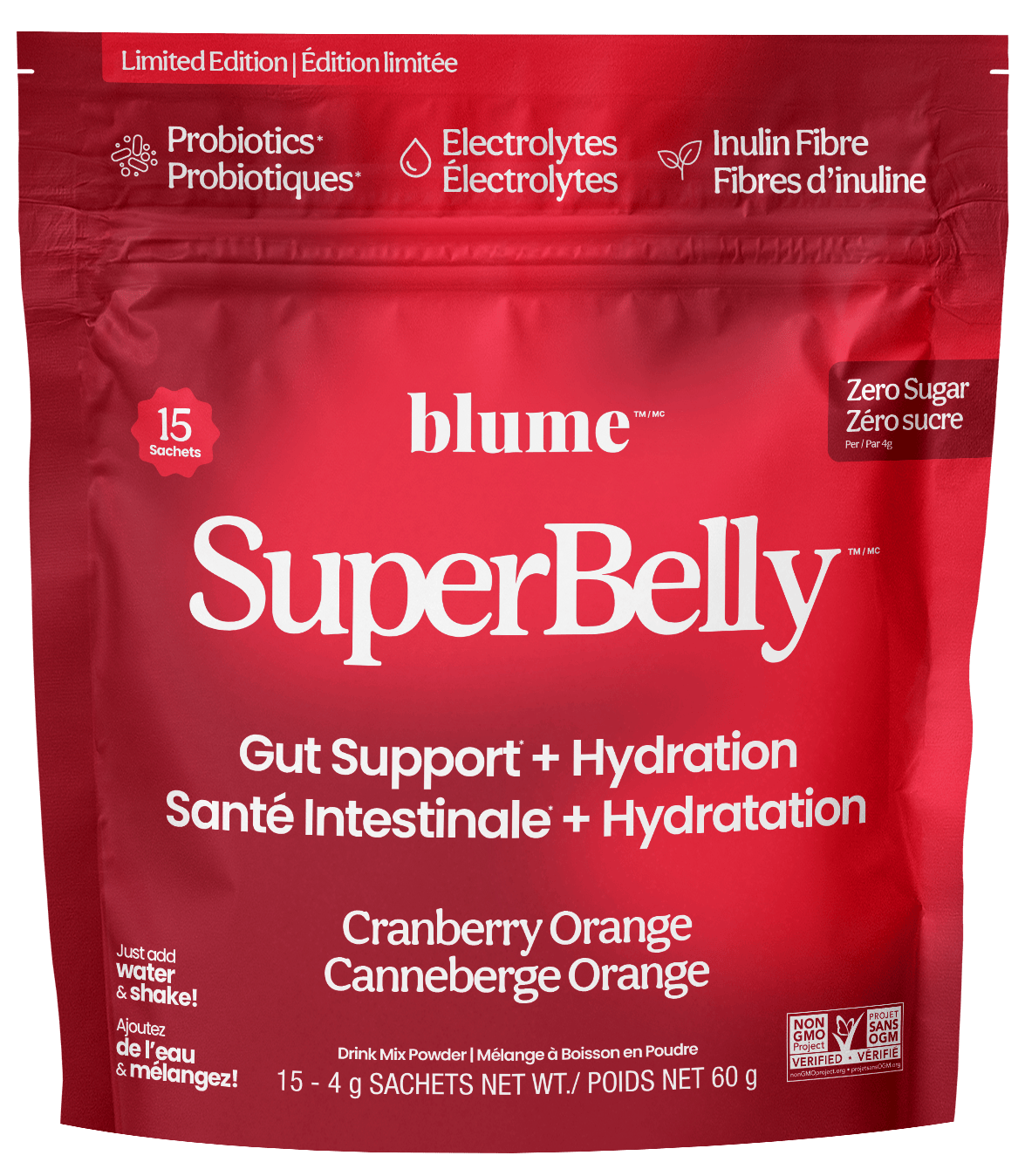 Blume SuperBelly Cranberry Orange 60g (15 Packets)