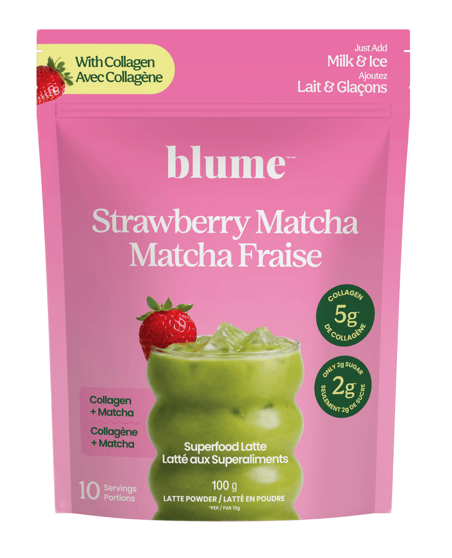 Blume Strawberry Matcha Superfood Latte Blend