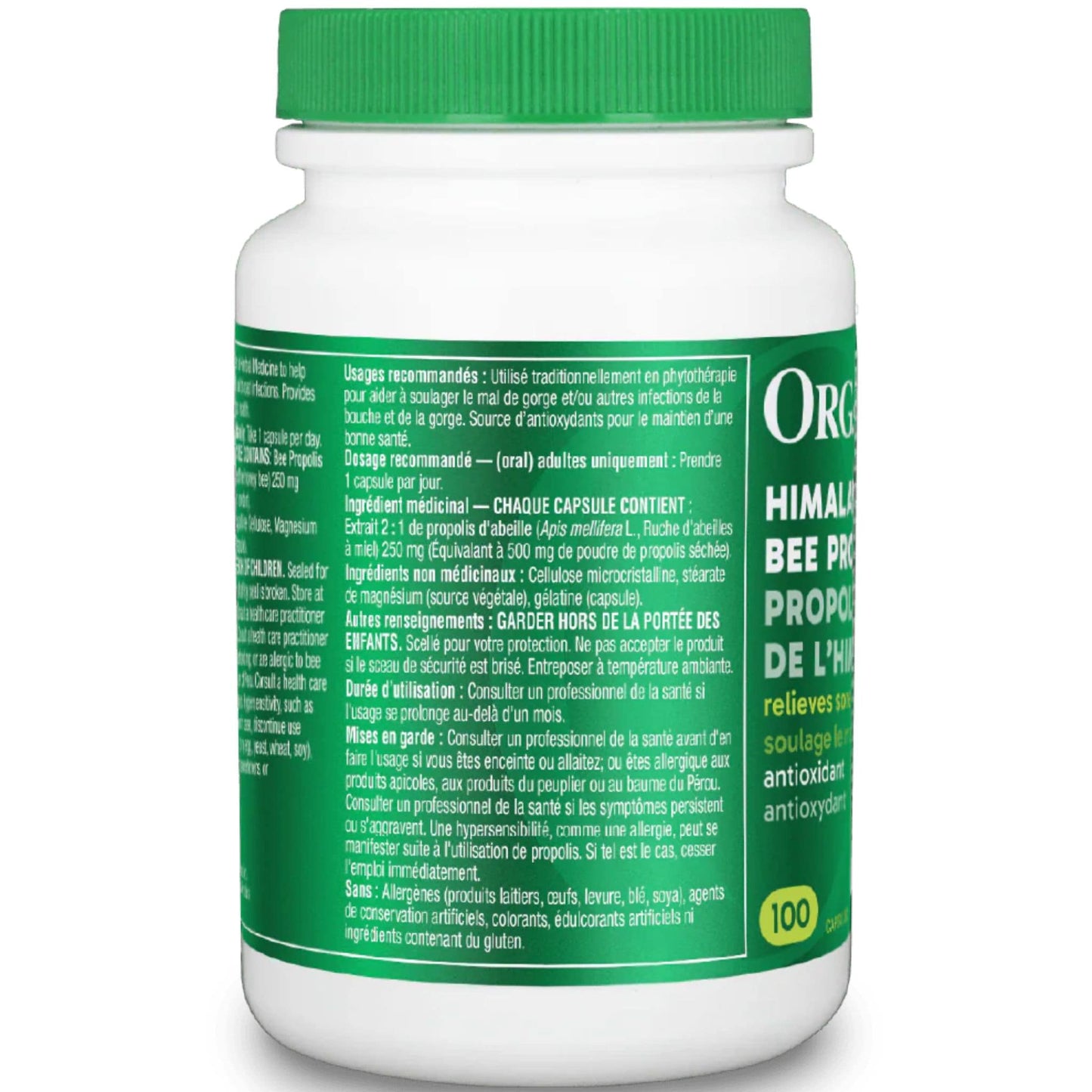 100 Capsules | Organika Himalayan Bee Propolis 500  mg