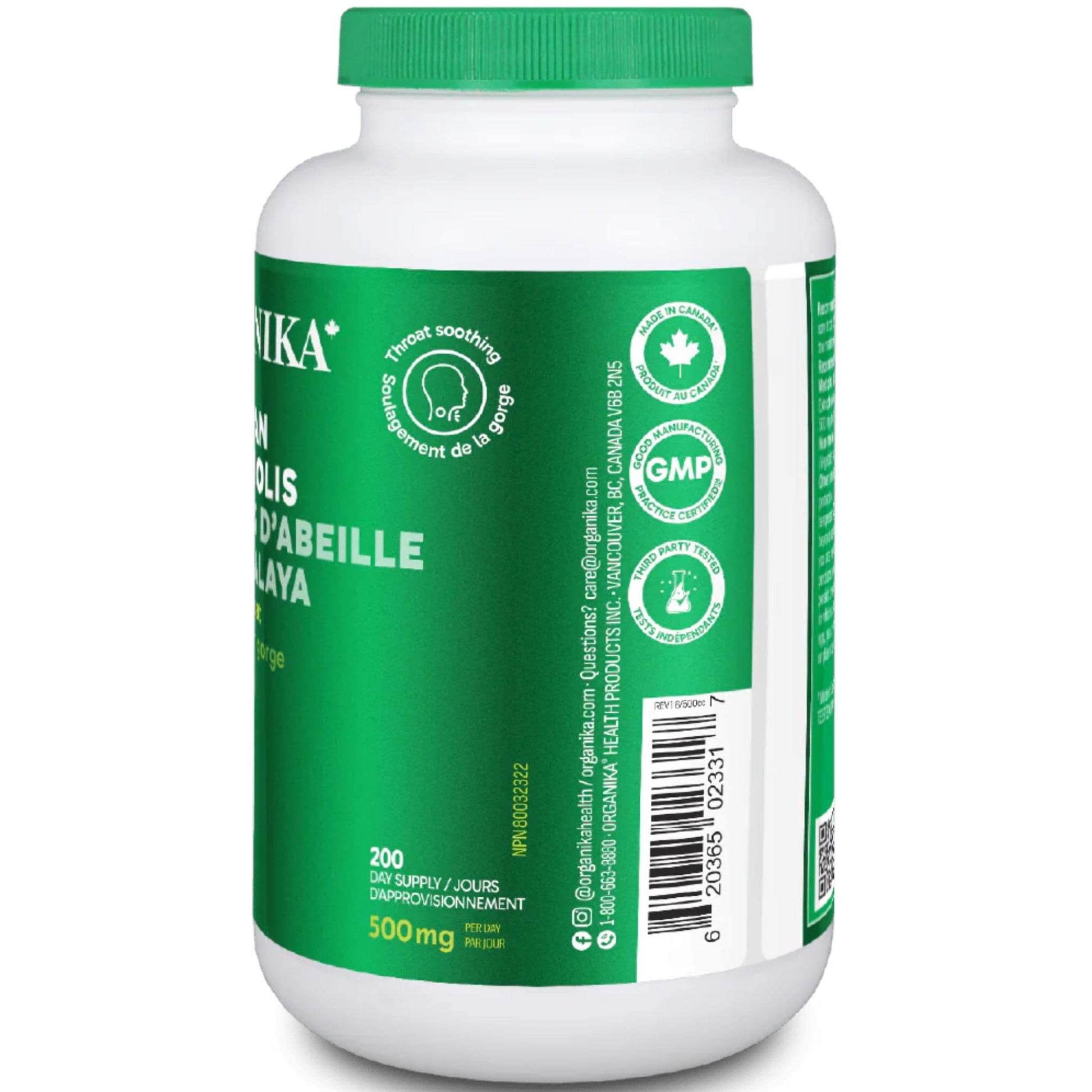 200 Capsules | Organika Himalayan Bee Propolis 500  mg