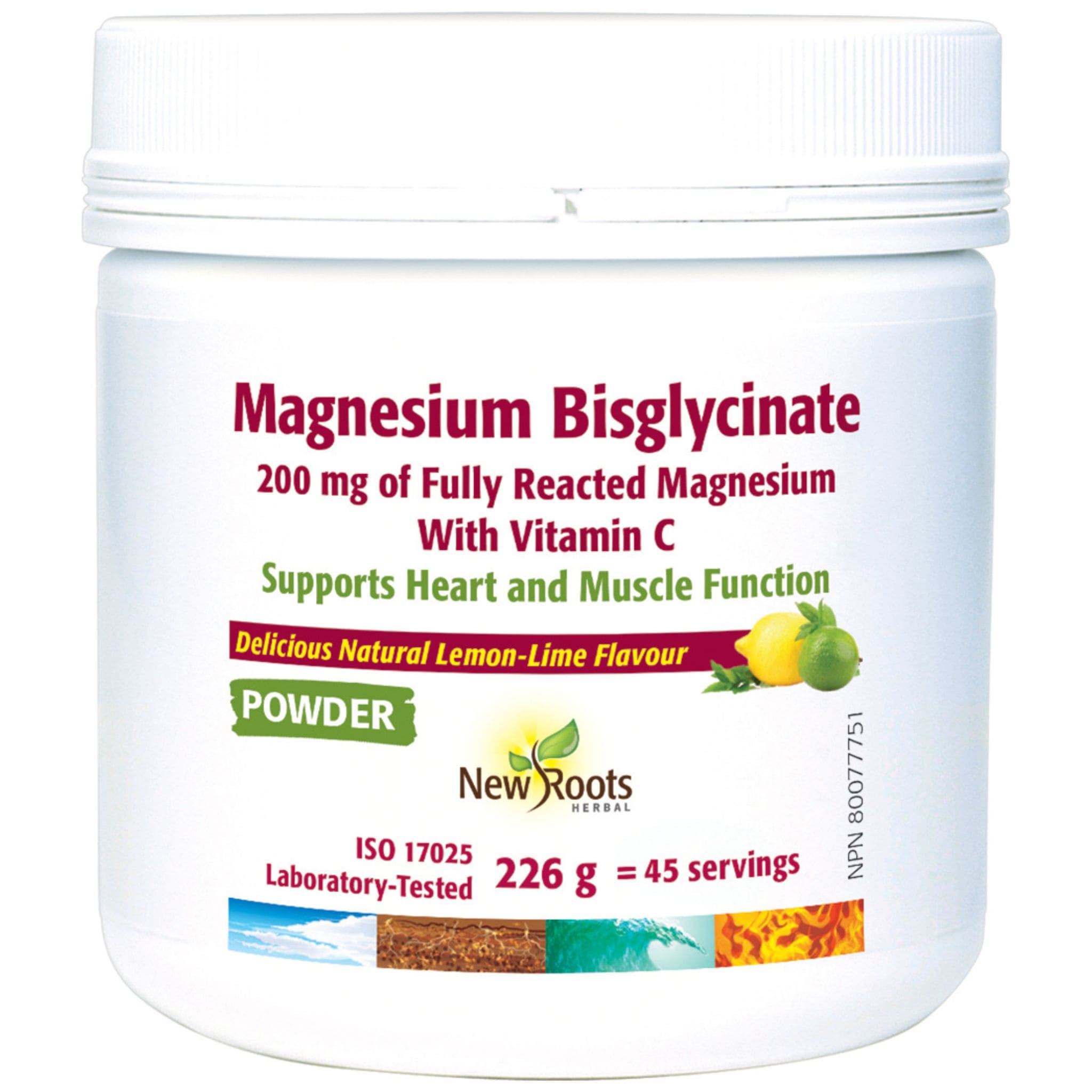 Shop New Roots Magnesium Bisglycinate Powder 200mg, 226g-454g