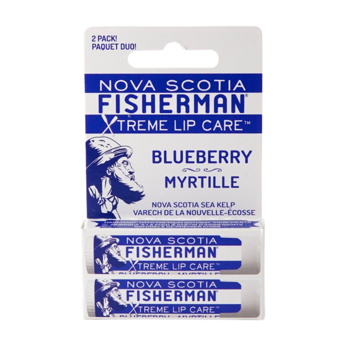 Nova Scotia Fisherman Sea Kelp Lip Balm Duo Pack, Blueberry, Seabuckthorn Citrus, Coffee or Apple, 2 Pack - Wild Blueberry