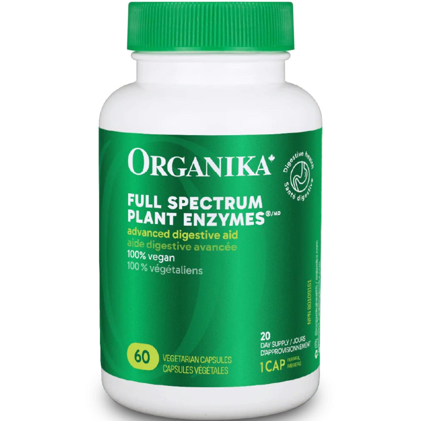 60 Vegetarian Capsules| Organika Full Espectrum Plant Enzymes