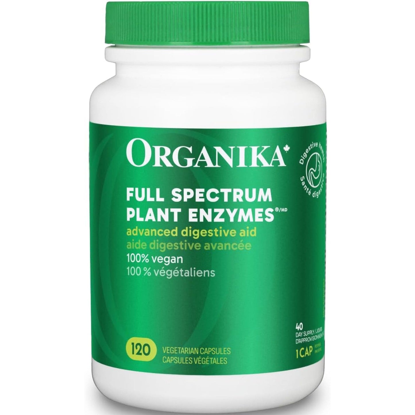 120 Vegetarian Capsules| Organika Full Espectrum Plant Enzymes