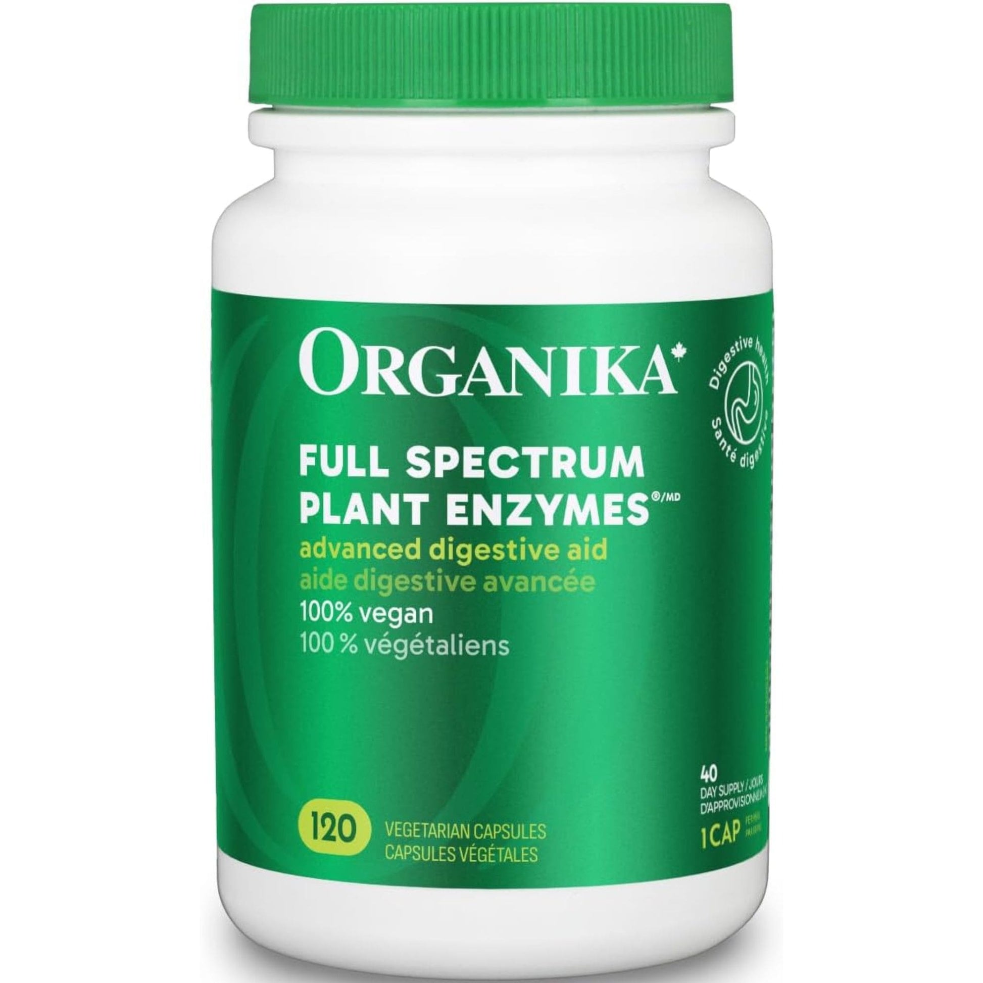 120 Vegetarian Capsules| Organika Full Espectrum Plant Enzymes