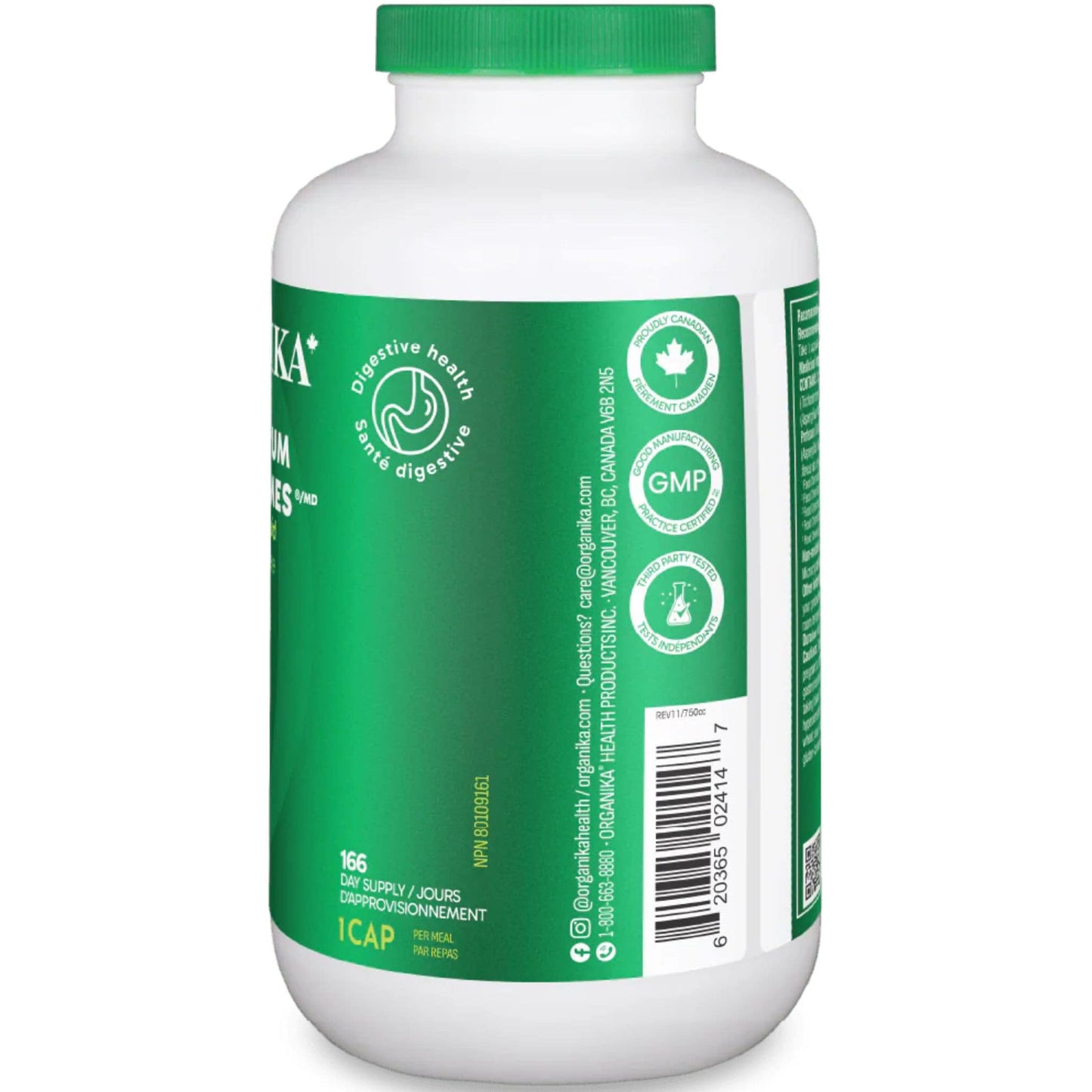 500 Vegetarian Capsules| Organika Full Espectrum Plant Enzymes