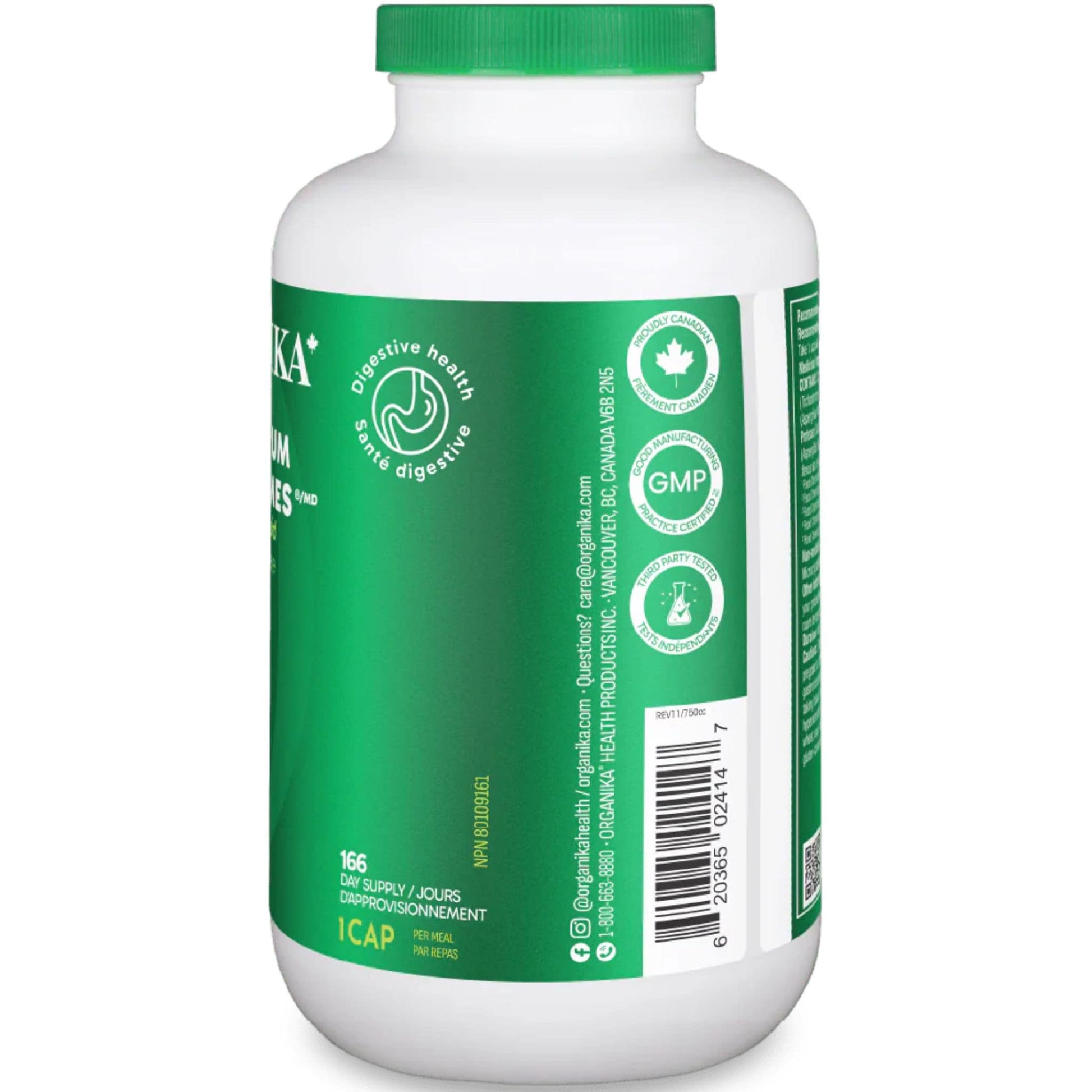500 Vegetarian Capsules| Organika Full Espectrum Plant Enzymes