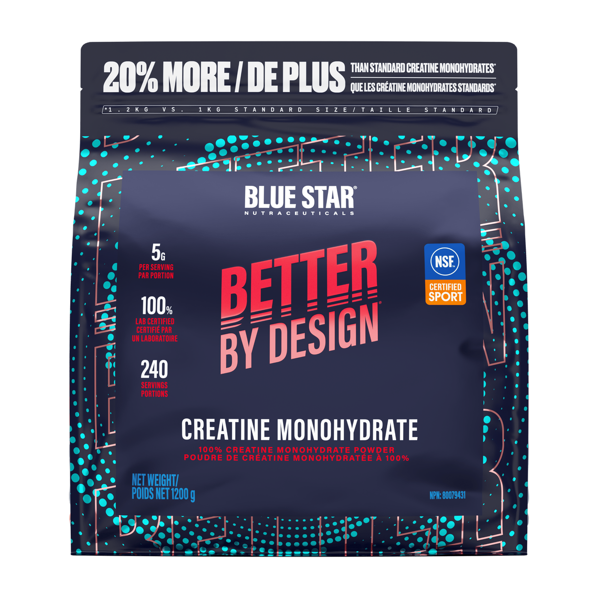 Blue Star Nutraceuticals Creatine Monohydrate 1200g