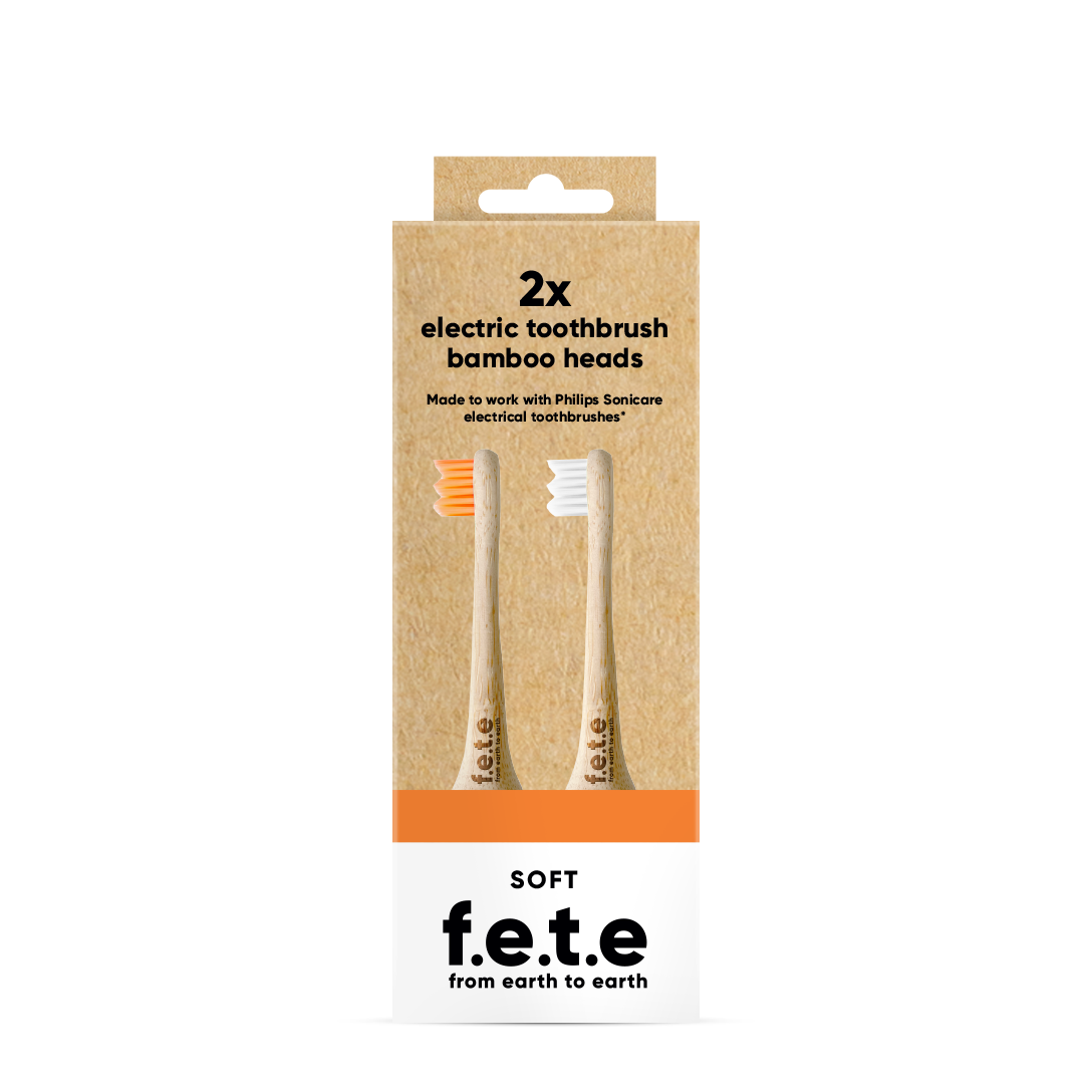 F.E.T.E. Bamboo Electric Toothbrush Heads – Soft, 2 Heads