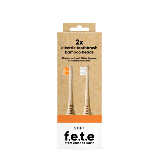 F.E.T.E. Bamboo Electric Toothbrush Heads – Soft, 2 Heads