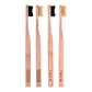 F.E.T.E. Bamboo Toothbrush 4-Pack – Purely Natural (4 Medium, Charcoal-Infused)