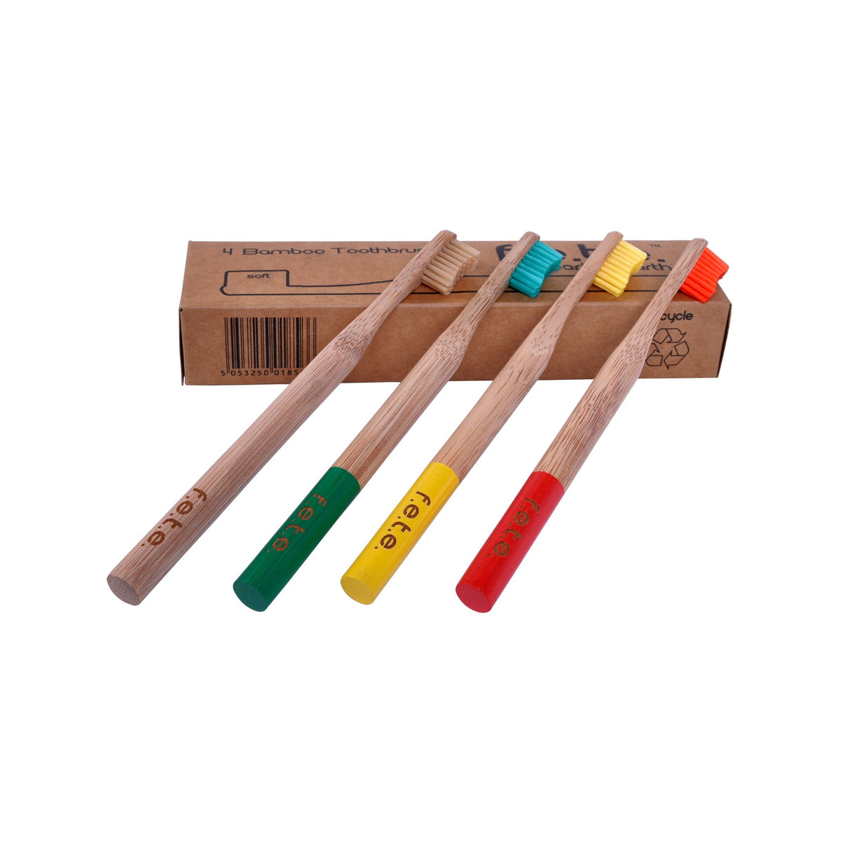 F.E.T.E. Bamboo Toothbrush 4-Pack – Stupendously Soft (4 Soft)