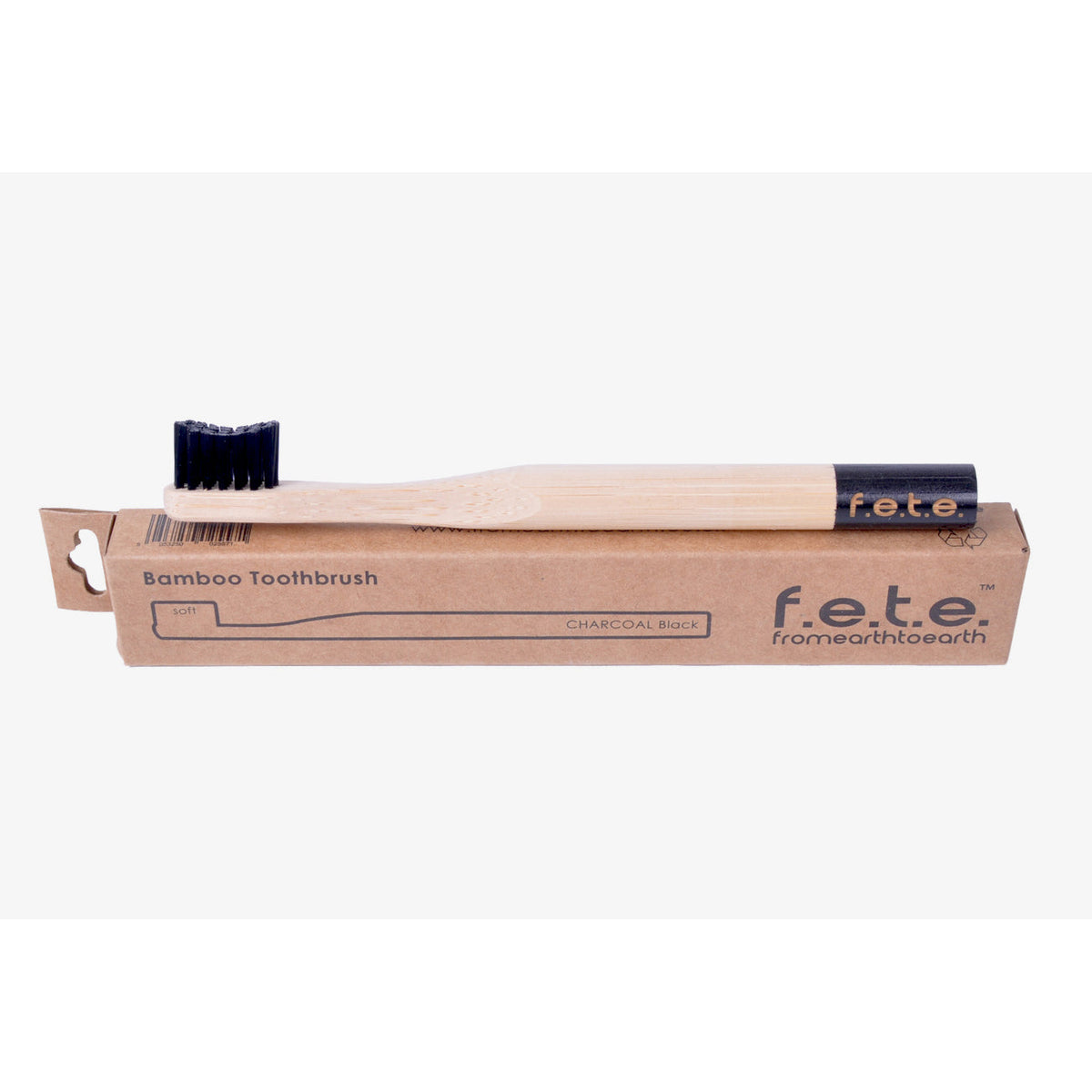 F.E.T.E. Kids Bamboo Toothbrush – Cheeky Charcoal (Black)