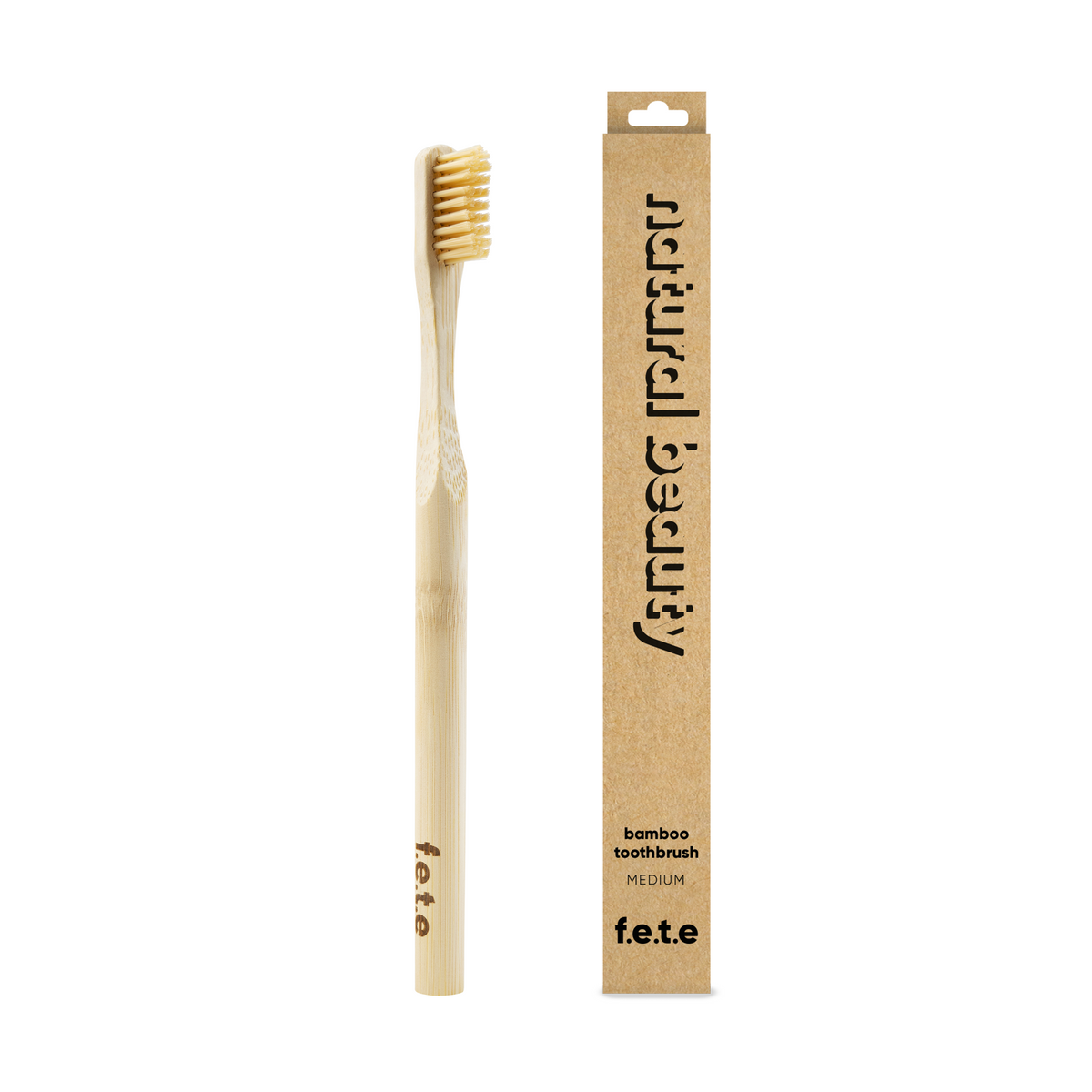F.E.T.E. Bamboo Toothbrush – Medium, Natural Beauty (Natural)