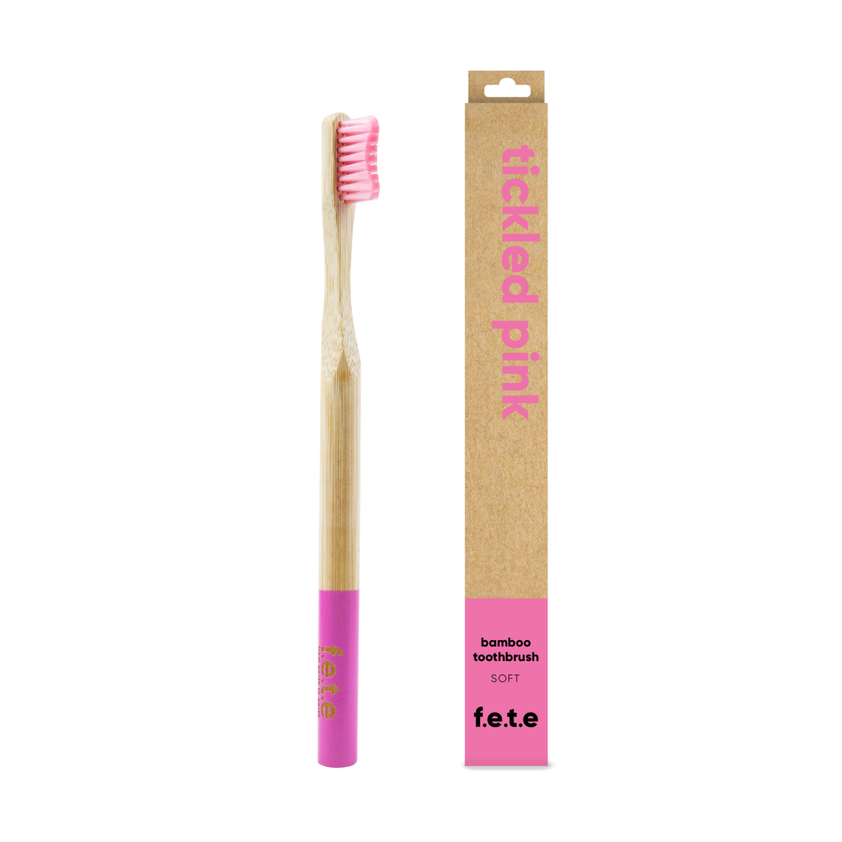 F.E.T.E. Bamboo Toothbrush – Soft, Tickled Pink (Pastel Pink)